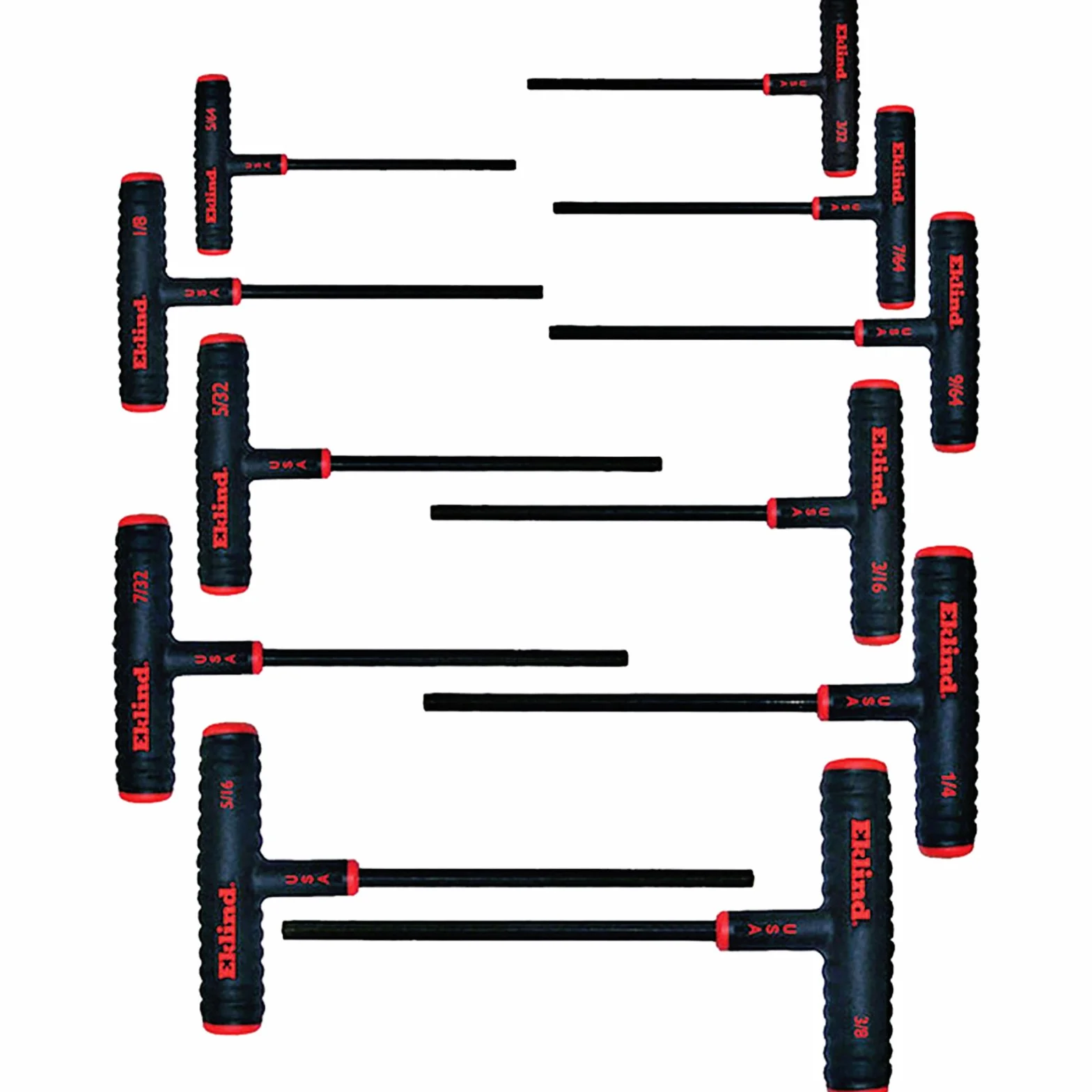 EKLIND 60611 klucz imbusowy z uchwytem Power-T - 11 szt. zestaw SAE cale rozmiary 5/64-3/8 15 cm seria