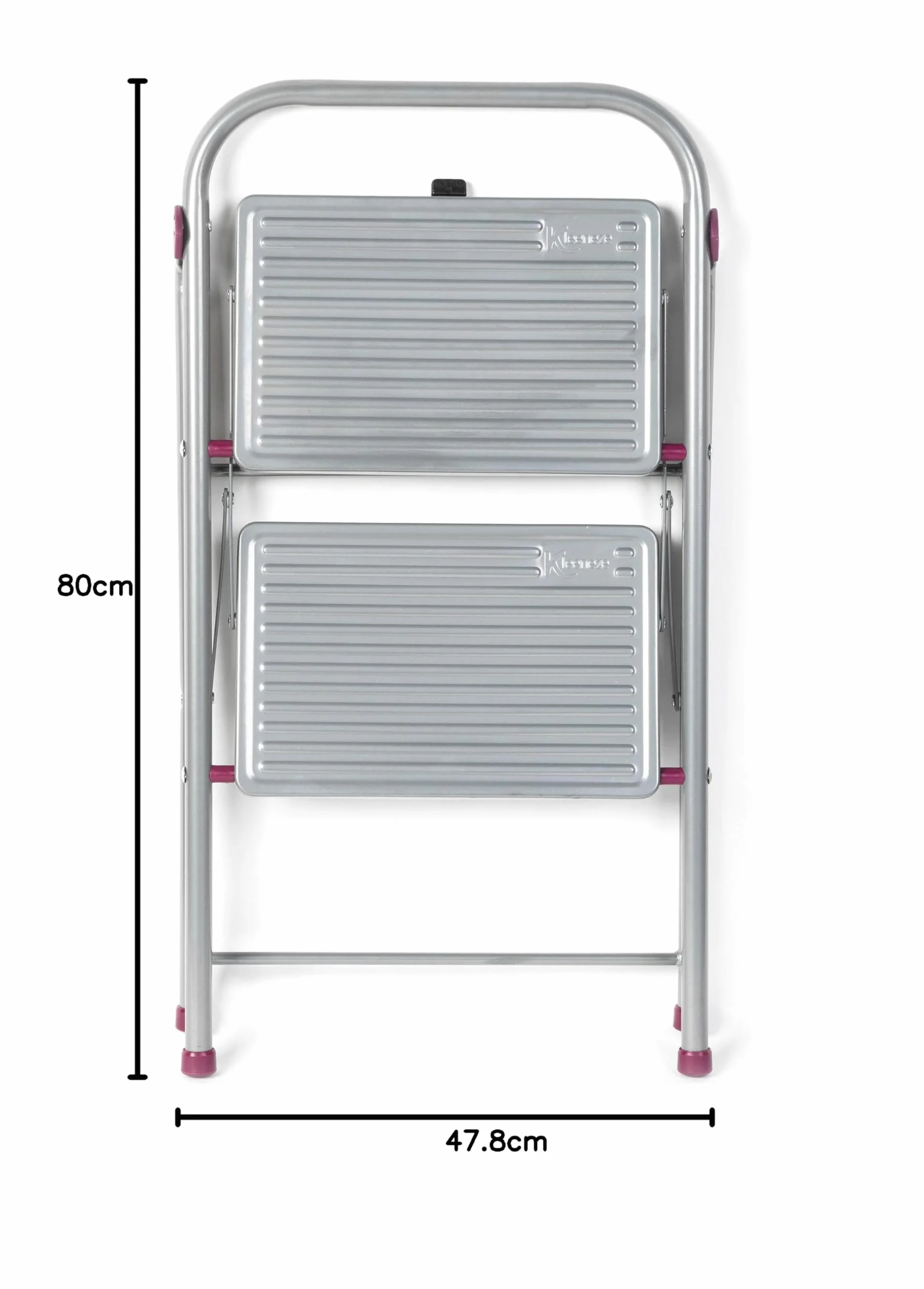 Kleeneze KL068491EU 2-stopniowa drabinka domowa 80 cm antypoślizgowa składana maks. obciążenie 150 kg