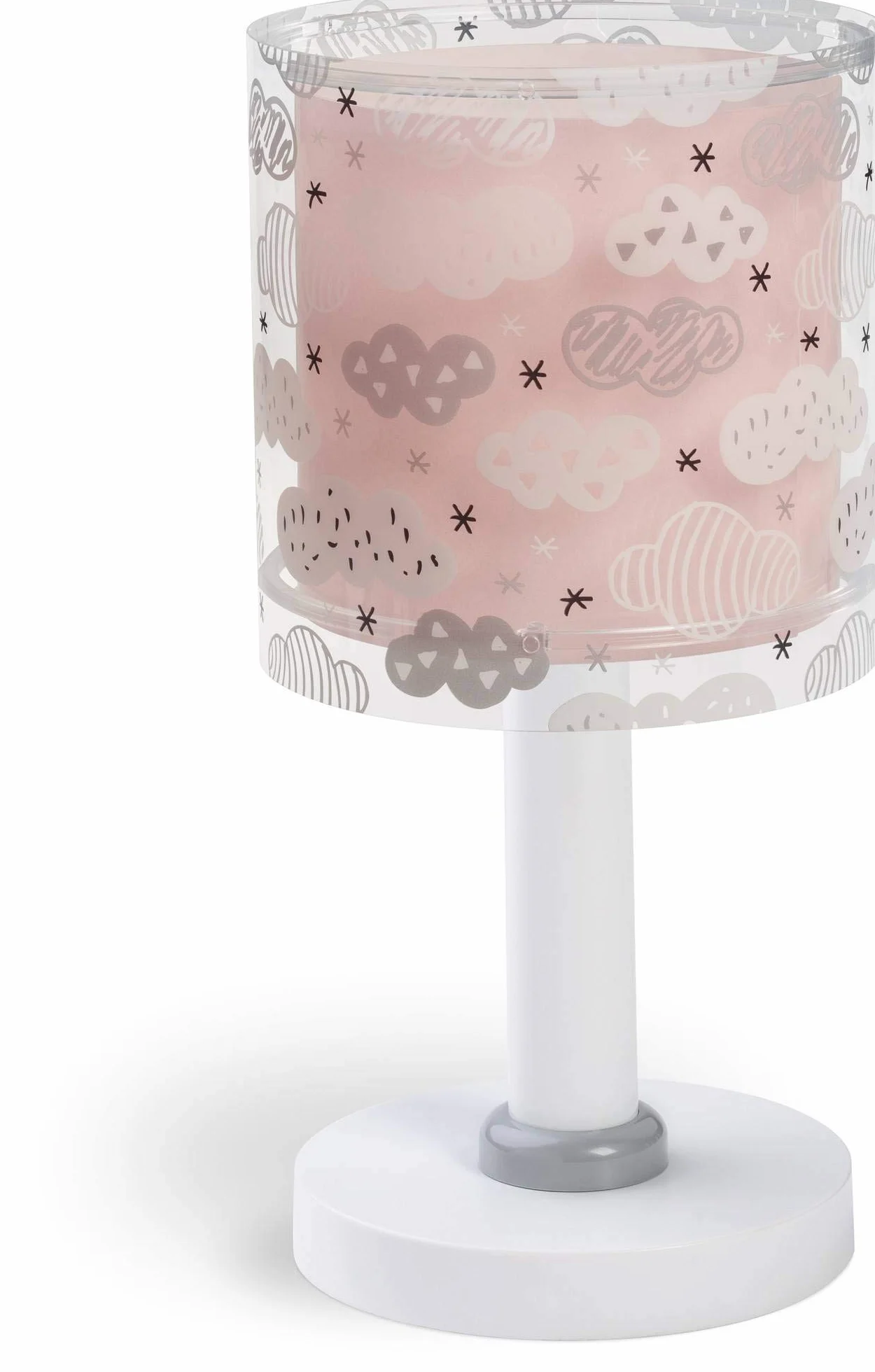 Dalber Dziecięca lampa stołowa lampka nocna pokój dziecięcy chmury chmury różowy, 41411s, E14