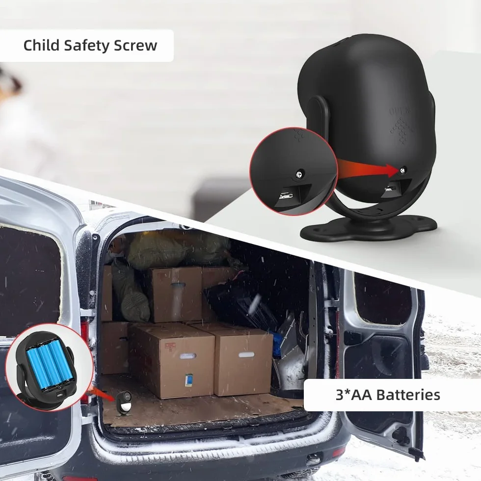 CPVAN CP2-Pro PIR Czujnik Ruchu Alarm 125 dB System Alarmowy Antykradzieżowy Czarny
