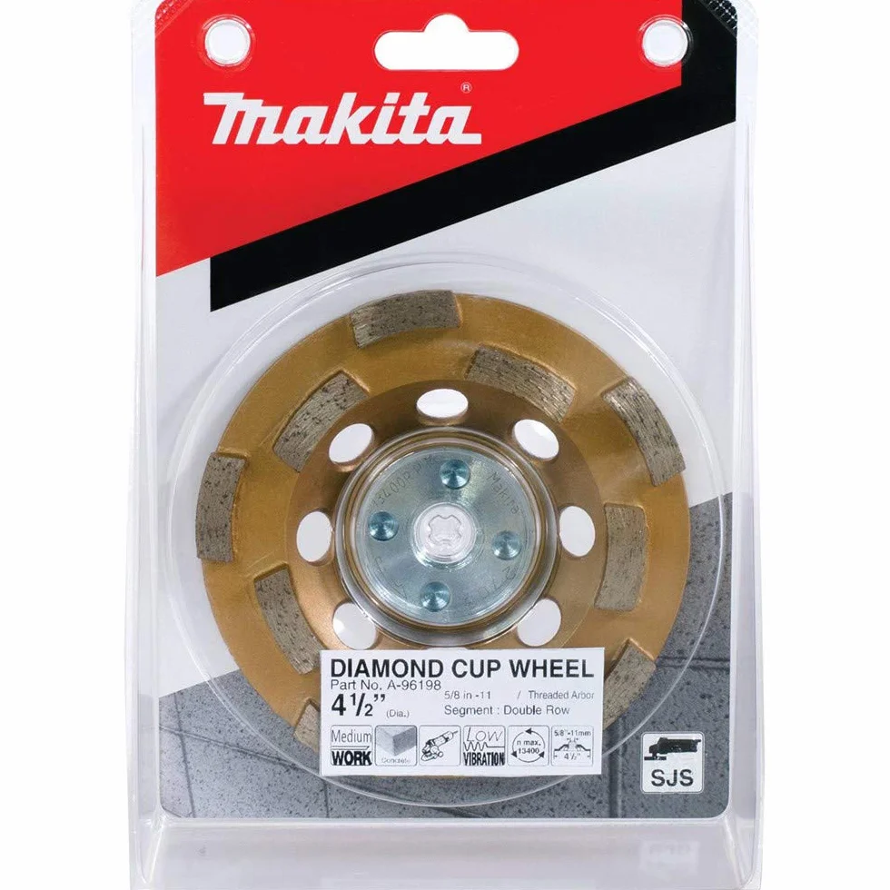 Makita A-96198 Dwurzędowe antywibracyjne diamentowe koło garnkowe, 4-1/2 przez Makita