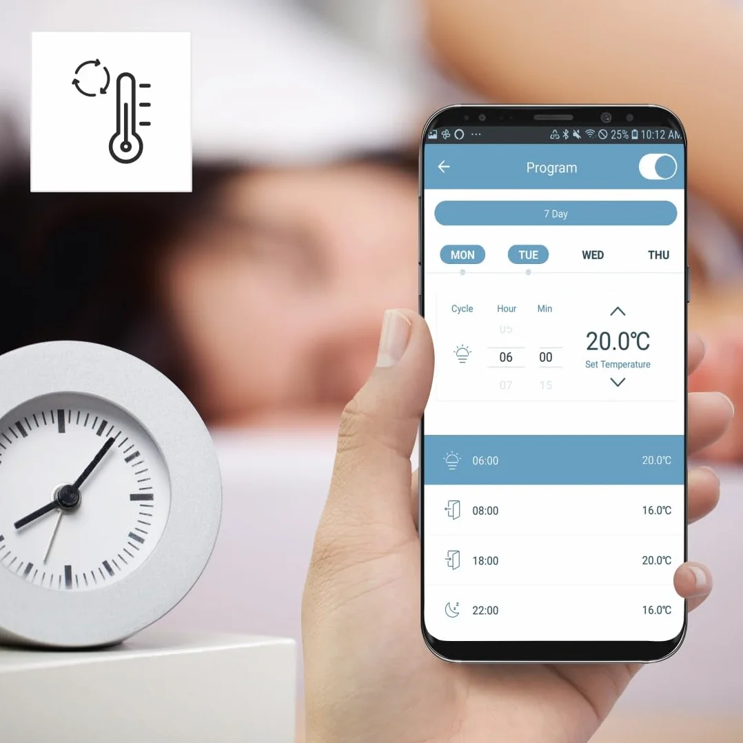 Hama Inteligentny termostat grzejnikowy, zestaw startowy 2 szt. z koncentratorem (sterowanie ogrzewaniem Wi-Fi, regulator ogrzewania Smart Home do wszystkich zaworów, programowalny termostat grzewczy