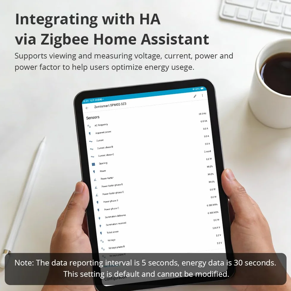 Zigbee 3.0 inteligentny miernik energii 63A 3-fazowy - monitor zasilania w czasie rzeczywistym, kompatybilny z Home Assistant i Zigbee2MQTT
