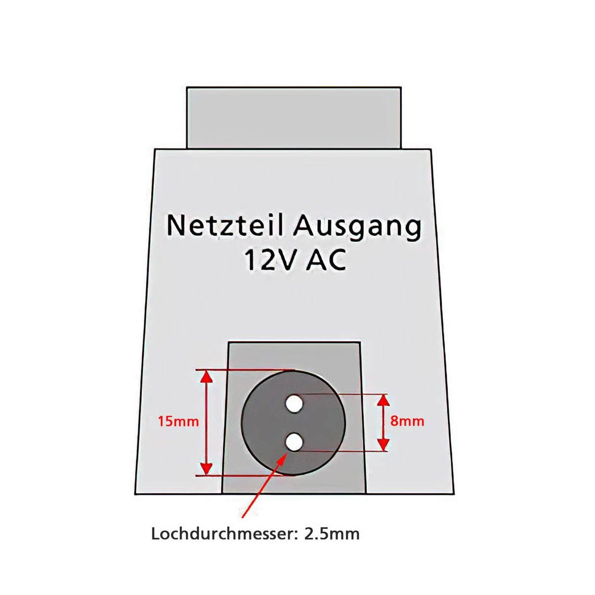 VBLED® Zewnętrzny zasilacz sieciowy, transformator 12 V AC / 30 W / IP67 do eksploatacji lamp z systemem wtykowym IP44 GARTUS (kompatybilny z lampami do zabudowy w ziemi i lampami ogrodowymi itp.)