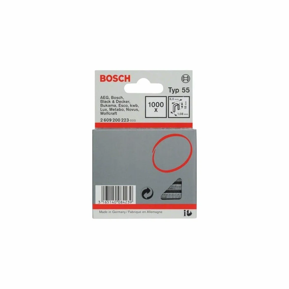 Bosch Professional 2609200223 1000 zszywki do zszywacza 18/6 mm typ 55