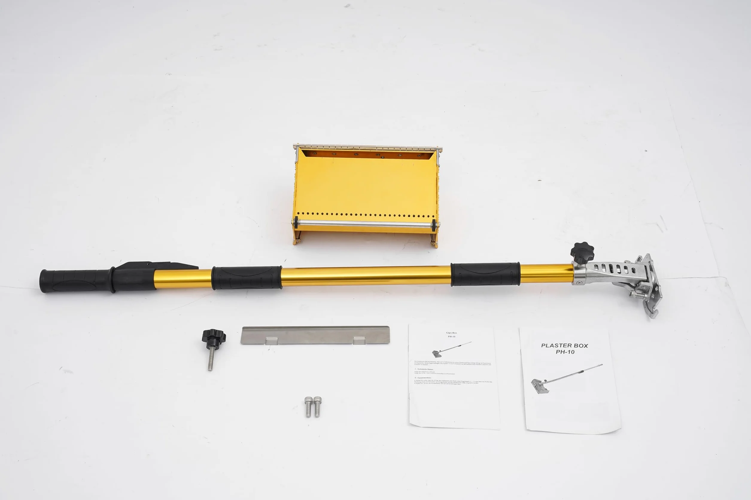 Zestaw płaskich pudełek do płyt kartonowo-gipsowych, 10", z uchwytem 105-168 cm, obracana o 30°, zestaw do wykończenia płyt gipsowo-kartonowych, narzędzi do Drywall, rolka narożna