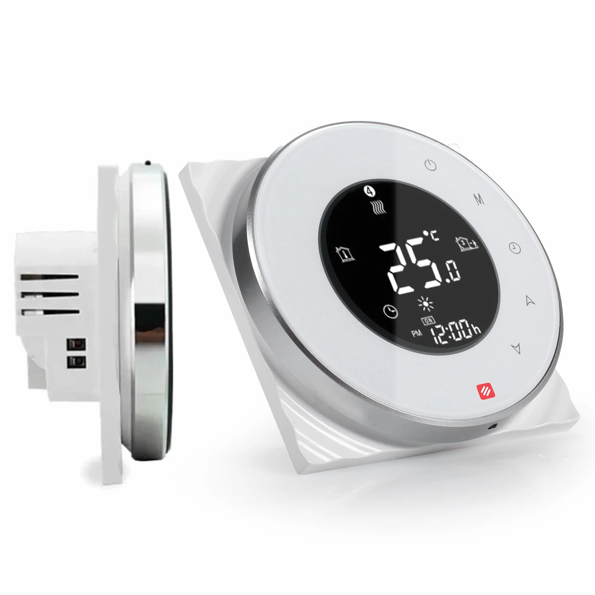 DREAM HEAT Inteligentny termostat, okrągły wyświetlacz dotykowy, sterowanie Wi-Fi, programowalne tryby, kompatybilny z Amazon Echo, Google Home
