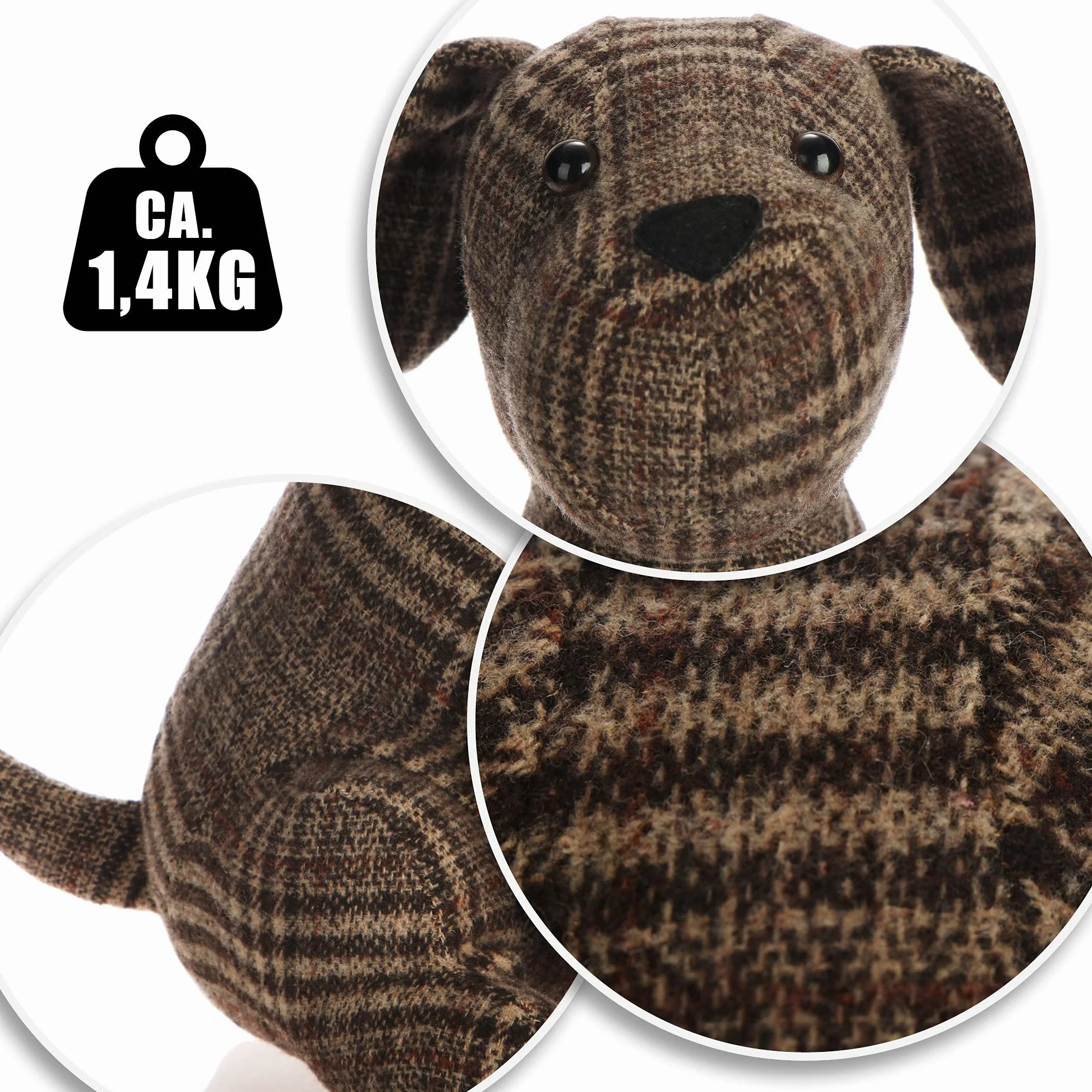 COM-FOUR® Stoper do drzwi, ciezki uchwyt do drzwi, ladny wzór psa, funkcjonalny dodatek do mieszkania, stoper do okien i drzwi, idealny na przeciag (Pies Baloo)