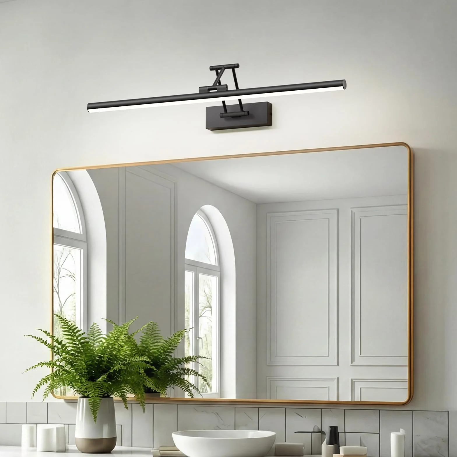 LED Klighten lustro światło łazienka 60cm, obrotowe światło do łazienki IP44, 20W 1500 LM, zimna biel 5500K