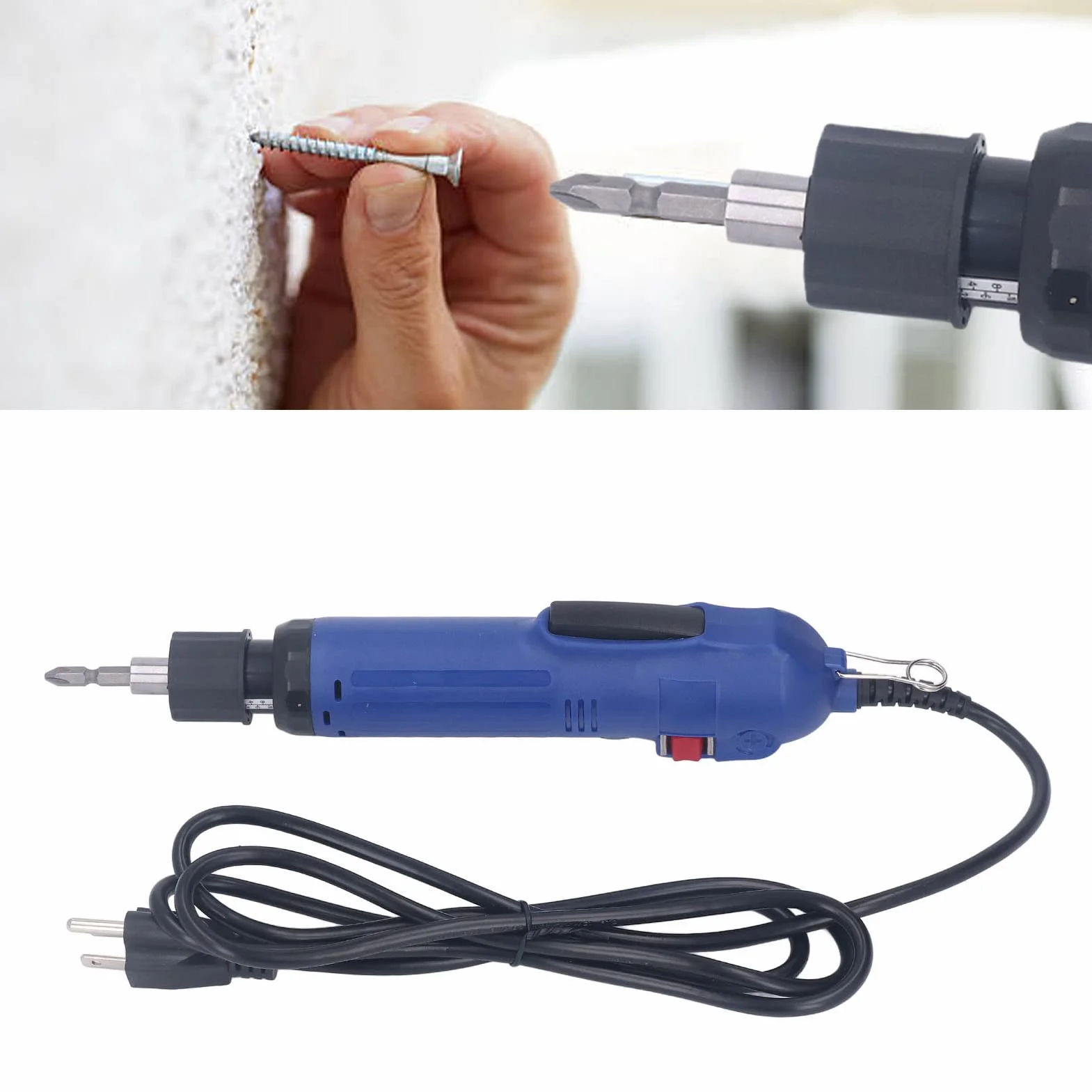 Wkrętak Elektryczny Sześciokątny, śruba o Wysokiej Precyzji 2-6mm śrubokręt Elektryczny Niski Poziom Hałasu 1/4 śruba Shank do Wytwarzania Produktu (Wtyczka UE 220 V)