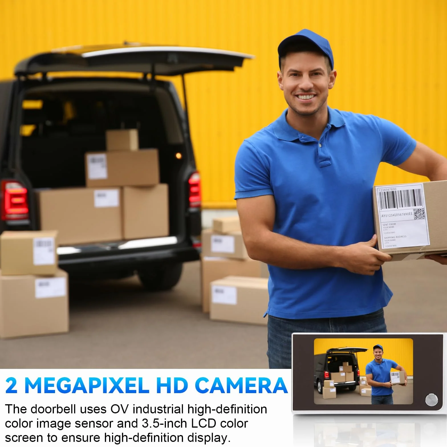 Cyfrowy wizjer do drzwi 3,5 cala (szeroki kąt 120°) – HD LCD do drzwi wejściowych, łatwy montaż (otwór 14-28 mm, grubość drzwi 35-100 mm), bezpieczeństwo 24/7 (Srebrny)
