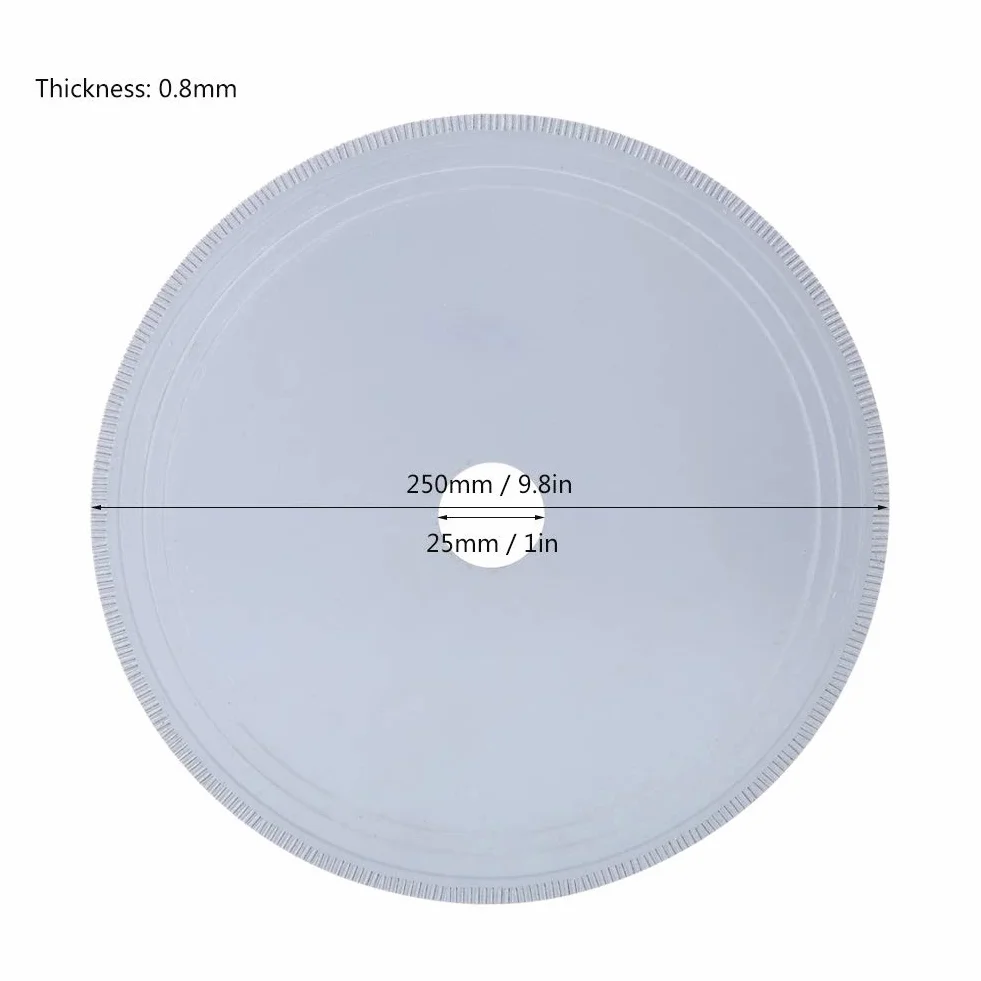 Diamentowa tarcza do piły tarczowej do kamieni szlachetnych jadeitu, agatu i kryształu, 150/200/250/300 mm, do szlifierek kątowych (250 x 25 x 0,8 mm, proste zęby, tabletka)