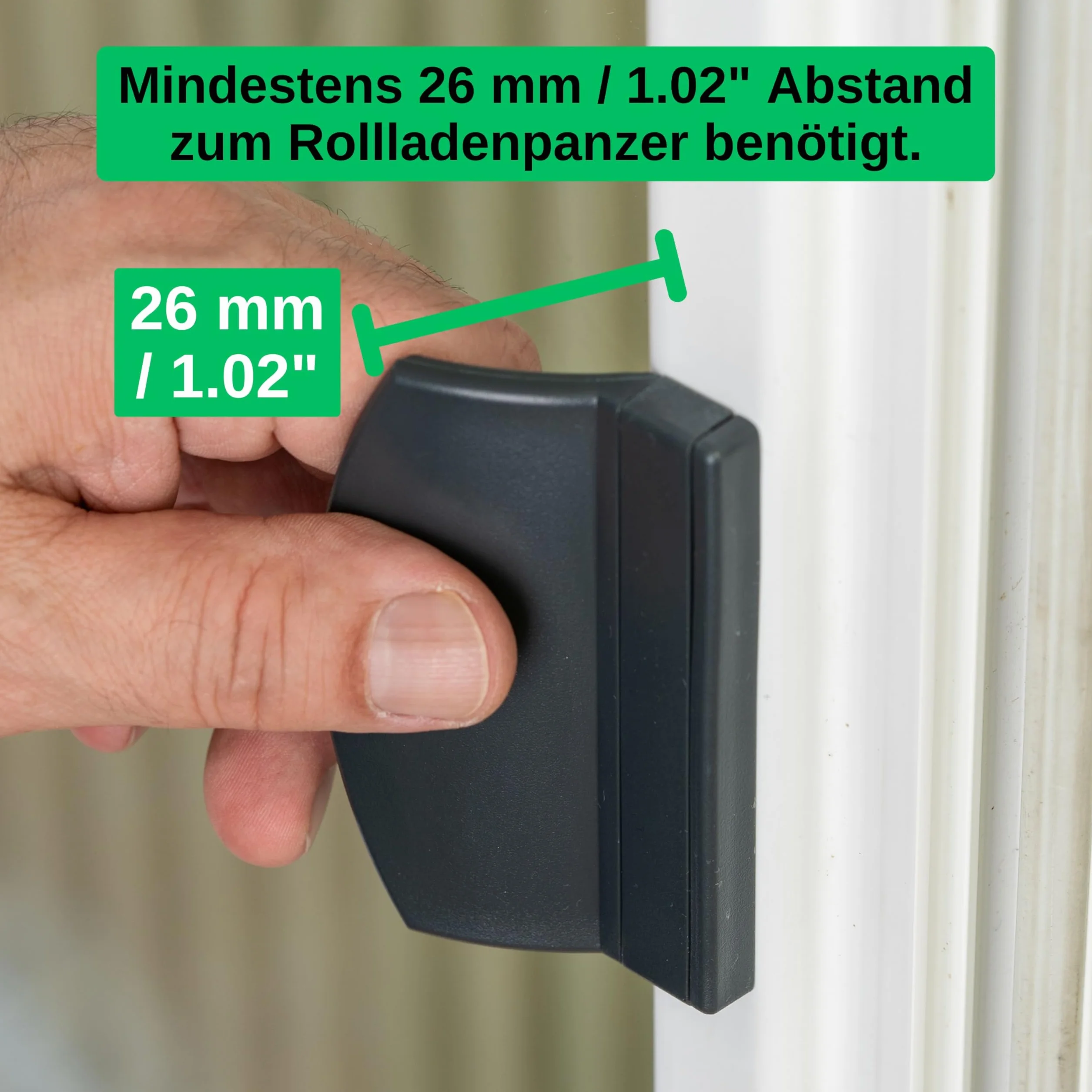 Klamka do drzwi, kolor szary RAL 7016, tworzywo sztuczne ASA, dla tarasowych i balkonowych drzwi, przesuwnych, odstęp 70 mm, wysokość 25 mm, uchwyt do ram okiennych