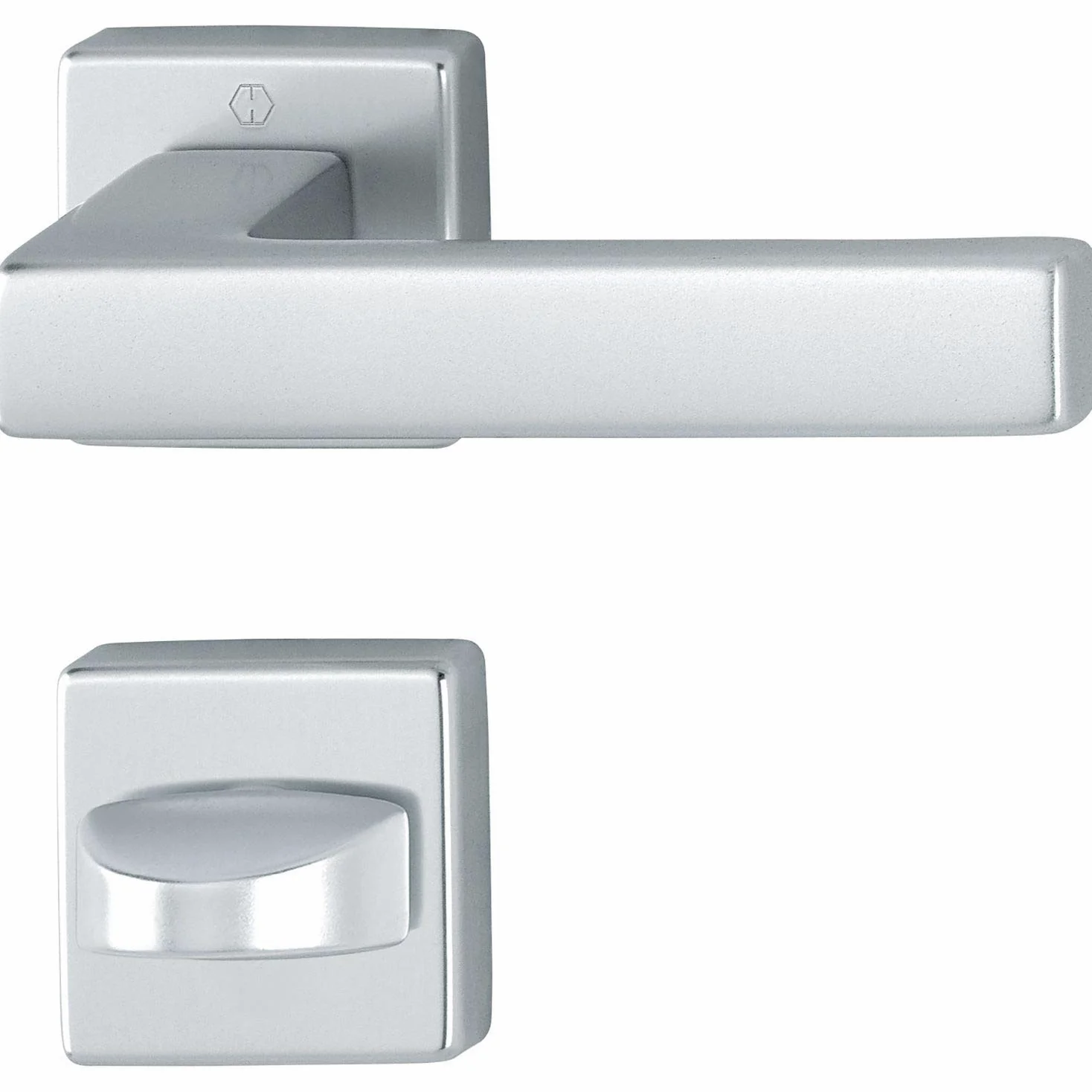HOPPE Zestaw klamek AUSTIN - na rozetę WC, aluminium srebrne anodowane
