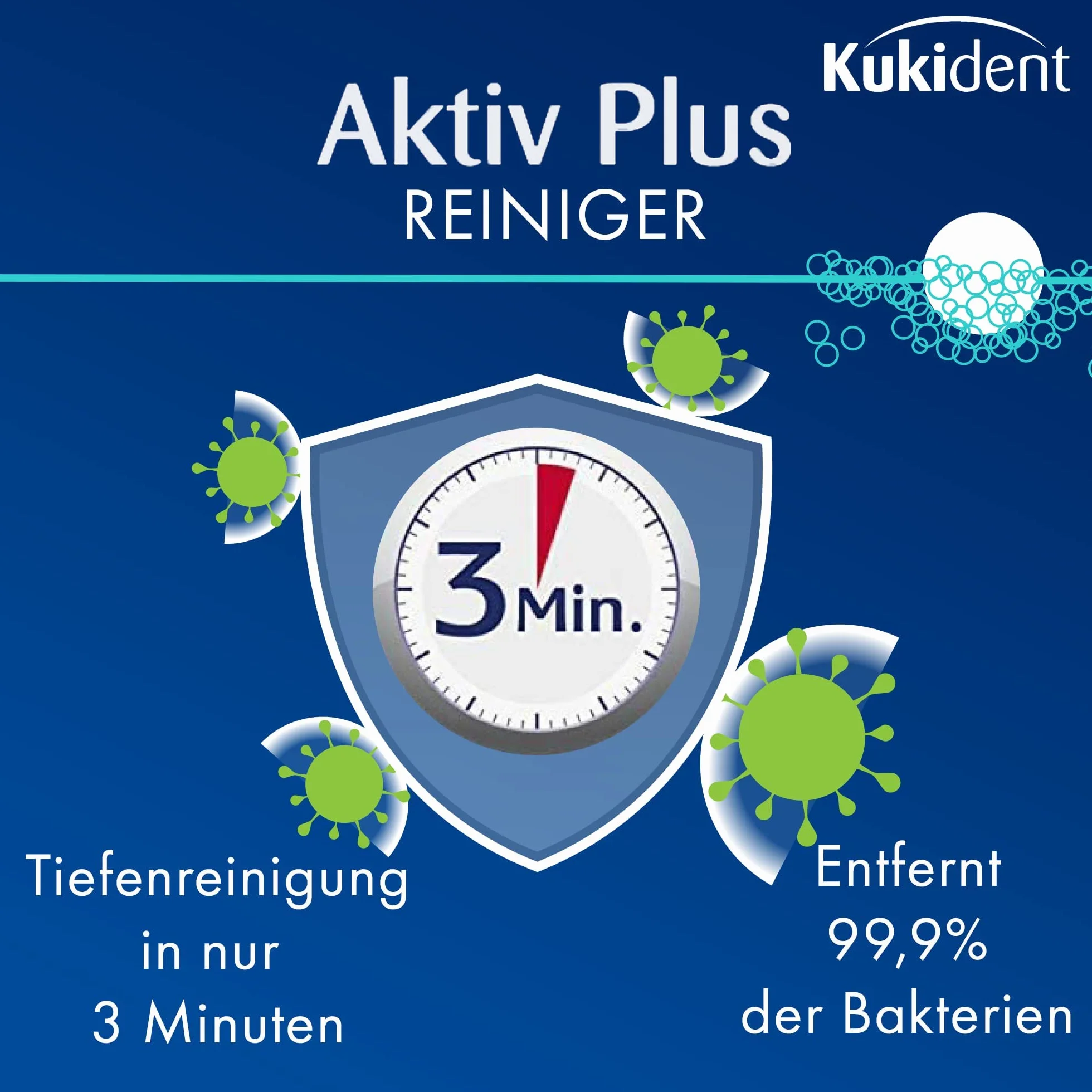 Kukident Aktiv Plus Zahnersatz-Reinigungstabletten, 99 Sztuka Tablety