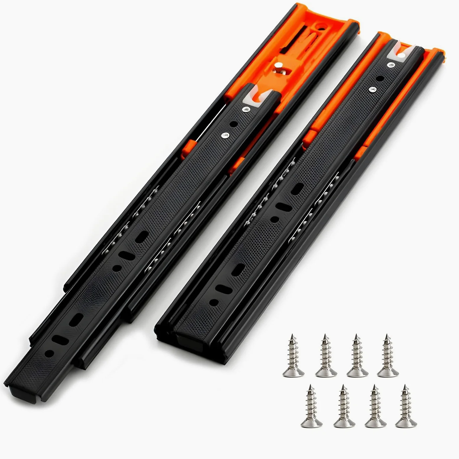 Wytrzymałe Prowadnice do Szuflad z Cichym Domykaniem, Nośność 45 kg, Metalowe Szyny 250 300 350 400 450 500 mm(20in (500mm))