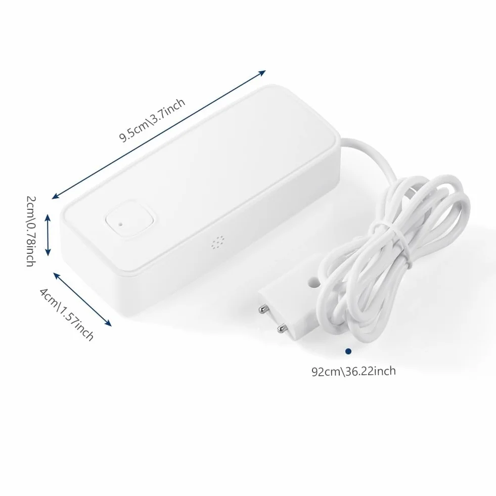 Flintronic Detektor wycieku wody Wi-Fi, inteligentny czujnik wycieku wody, alarm wody 80 dB z kablem wykrywającym 1 m, zdalne monitorowanie aplikacji, zasilanie baterią AAA, do kuchni, piwnicy,
