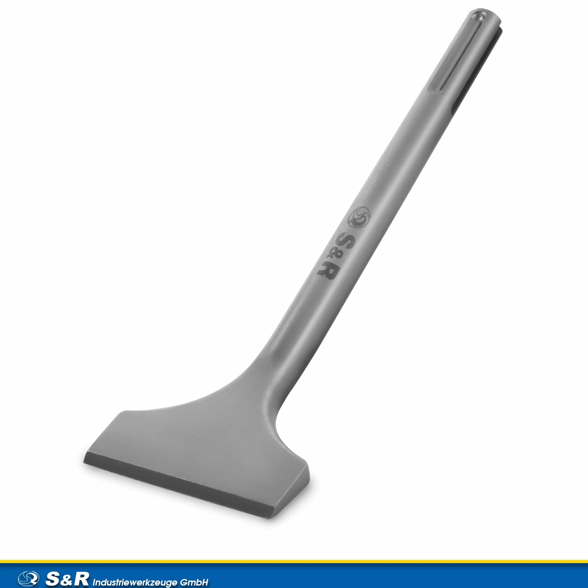 S&R Wysokowydajny dłuto do płytek SDS-MAX trzonek 300 x 80 mm zakrzywiony, jakość przemysłowa Made in Germany, specjalnie hartowane, zoptymalizowana geometria dłut, do mocowania SDS-MAX