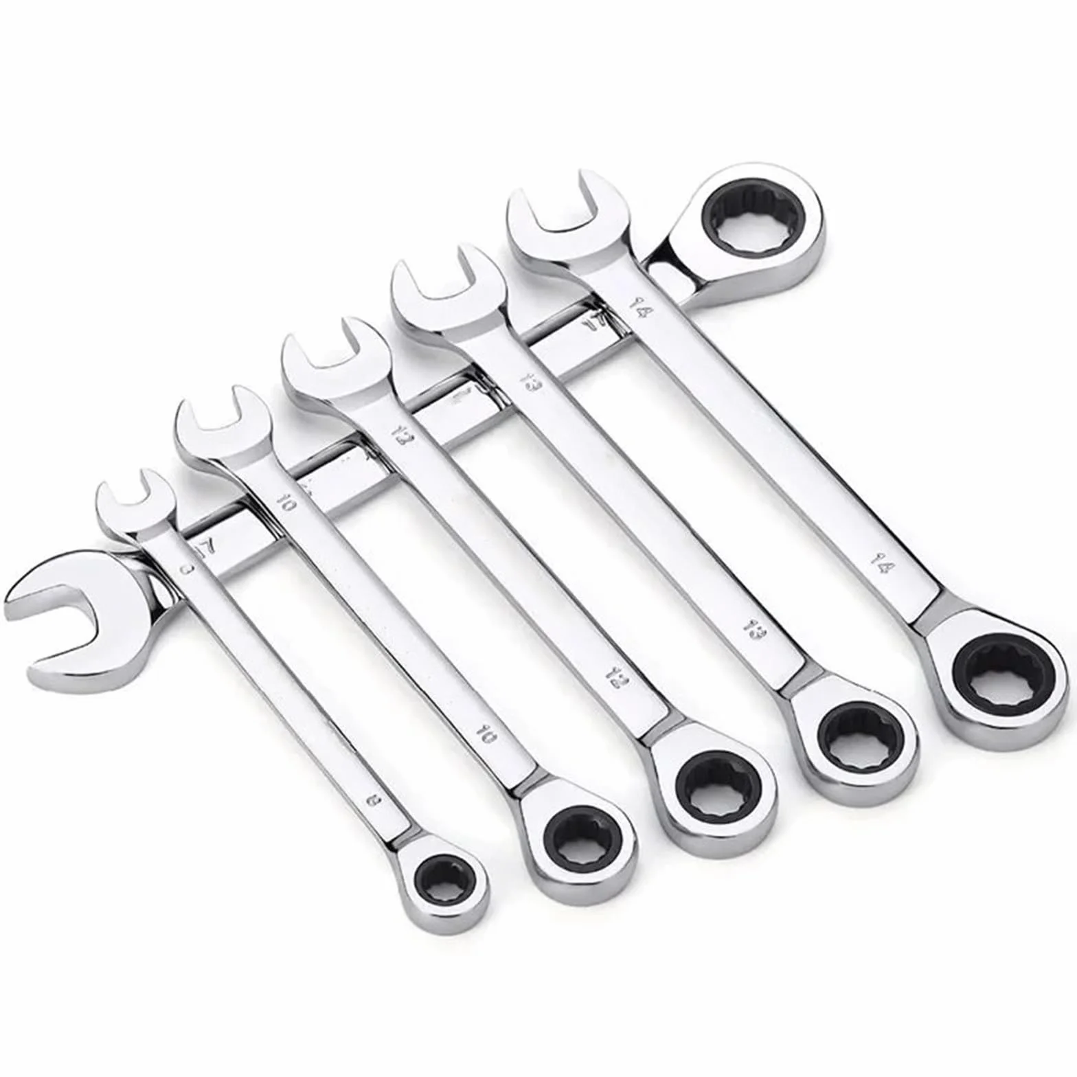 Telescopic Ratchet Zestaw kluczy płasko-oczkowych z grzechotką do narzędzia mechanicznego naprawy samochodów motocyklowych Klucze dynamometryczne(7PCS)