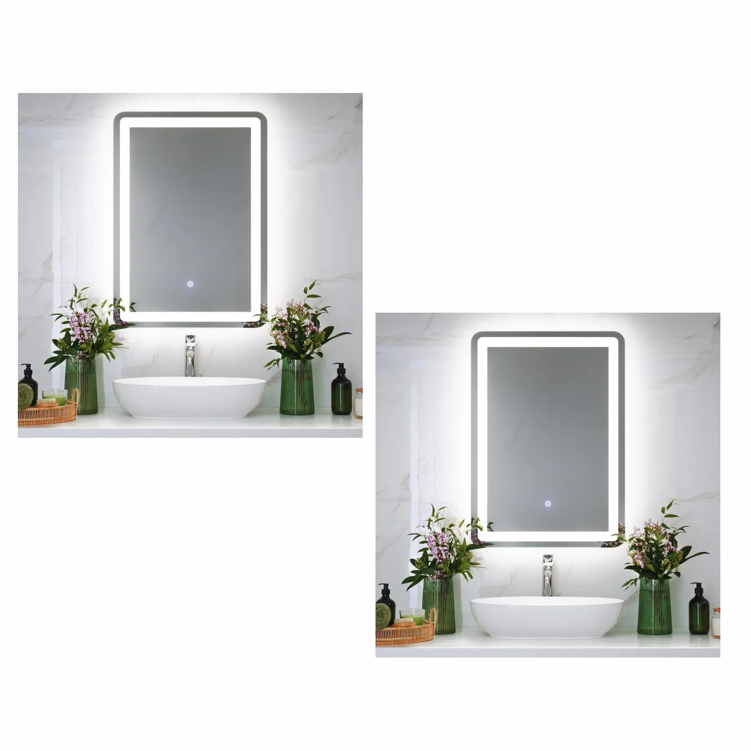 ledscom.de 2 lustra LED BALI z oświetleniem, 50 cm x 70 cm, 1695 lm, biały