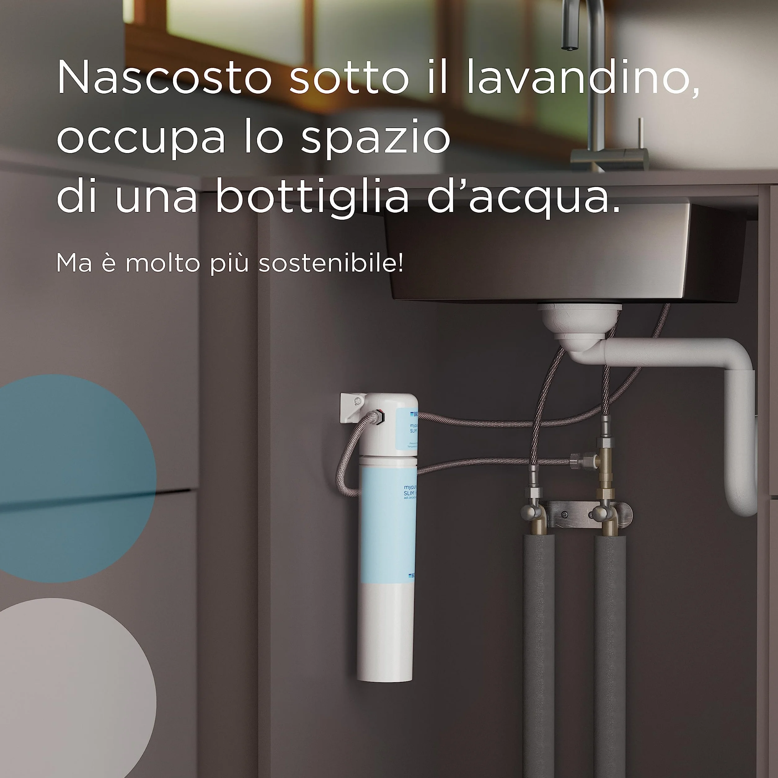 BRITA Mypure SLIM V-MF system filtrów wodnych wraz z 1 wkładem (8000 litrów): filtr pod zlewem do kranu, do wody wolnej od 99,999% bakterii - w tym cyfrowy timer