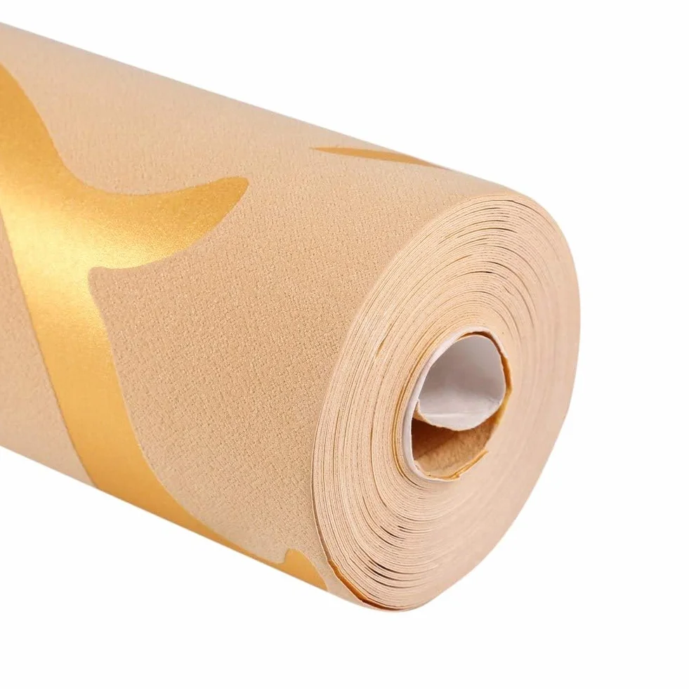 Tapeta 3D Wiktoriańska Wytłaczana Złota 10m Europejski Styl Tło TV
