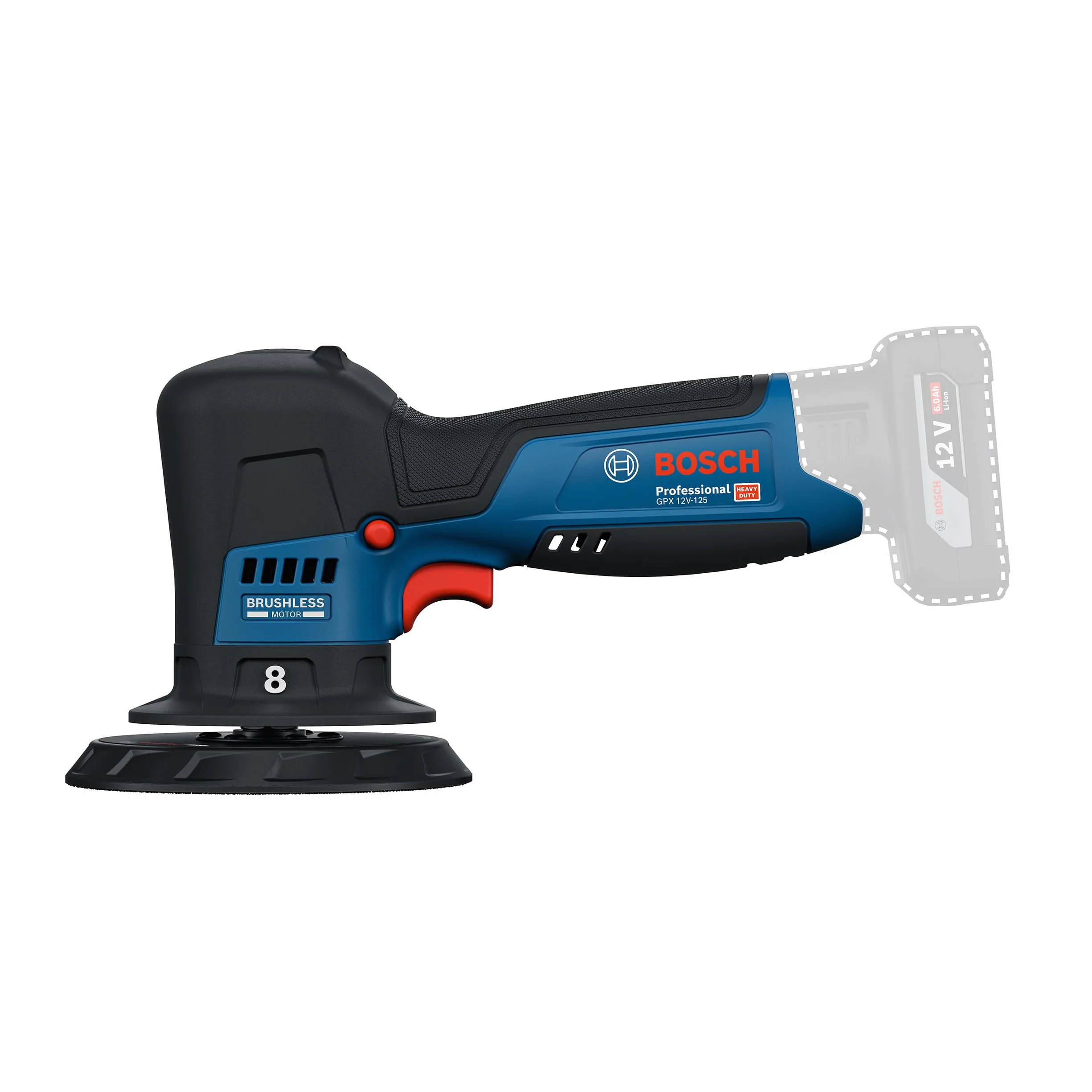 Bosch Professional 12V System polerka akumulatorowa GPX 12V-125 (zestaw: elektronarzędzie z talerzem oporowym 125 mm z mocowaniem na rzepy, gąbka do polerowania i cięcia 125 mm)