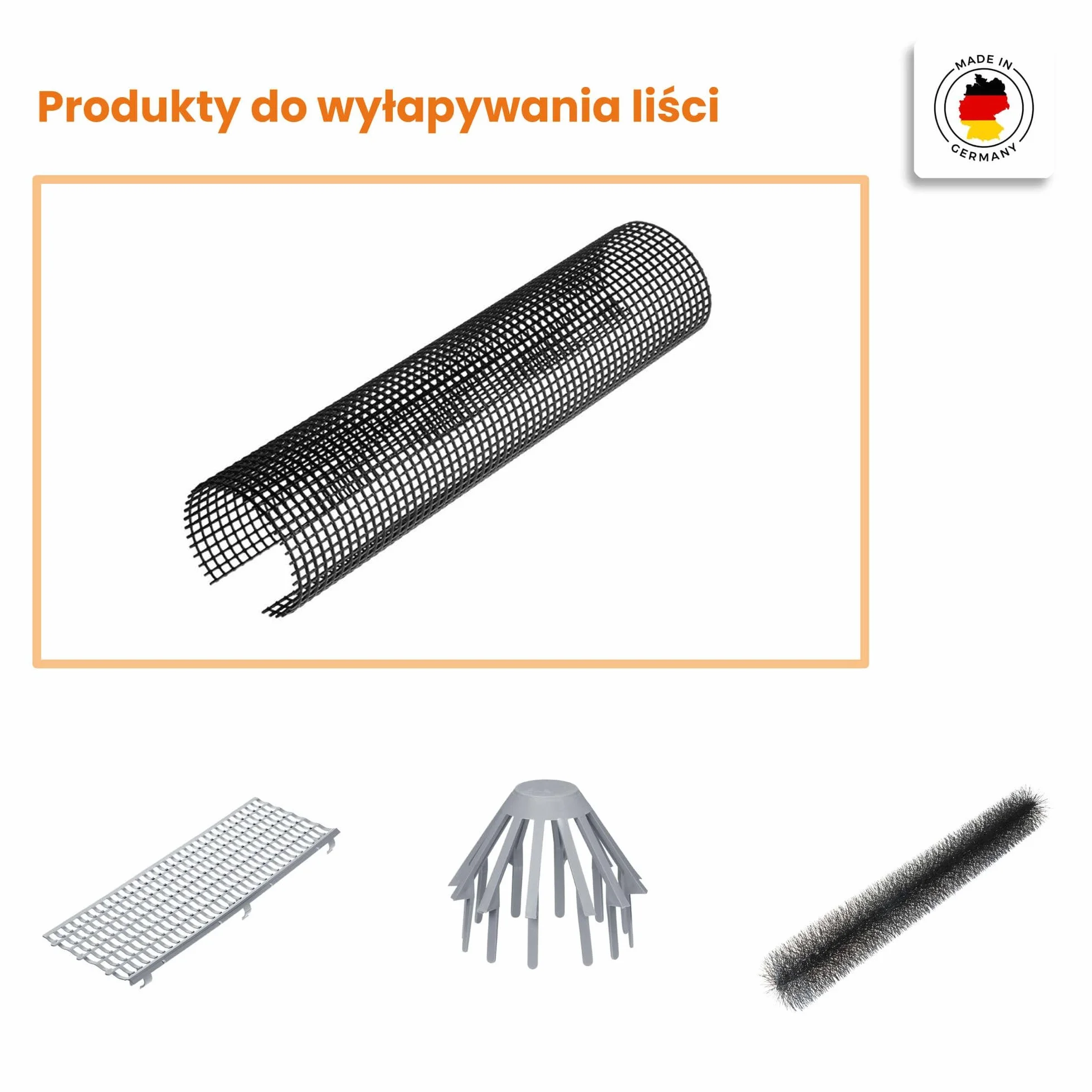 INEFA 10x kratka przeciw liściom do rynny, PVC 125–180 mm, 2 m, czarna, osłona rynny, wyprodukowana w Niemczech
