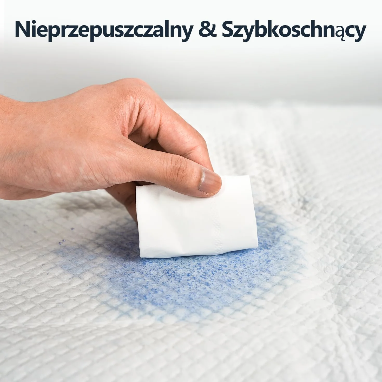 SUNKISS TrustPlus 90 × 60 cm jednorazowe podkładki na nietrzymanie moczu, chłonne podkłady na łóżko dla dorosłych i seniorów, ochrona mebli, nocna ochrona przed wyciekiem, kontrola zapachu, 50 szt.