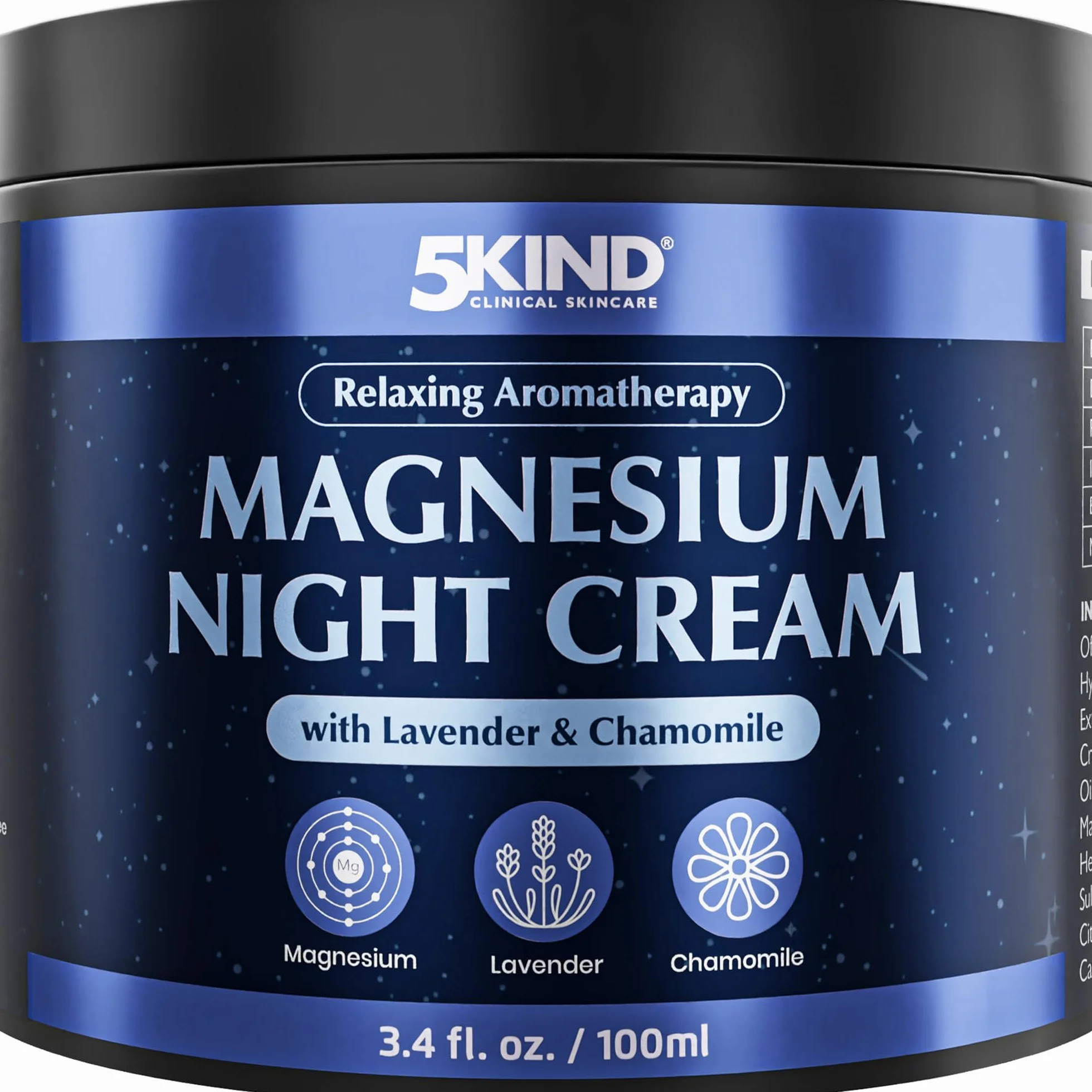 5Kind Magnesium Sleep Cream 100 ml – Relaksujący Magnezowy Balsam do Stosowania Przed Snem z Lawendą i Rumiankiem – Kojąca Aromaterapia z Ekstraktami Lawendy i Rumianku – Naturalne Wsparcie Dla Snu