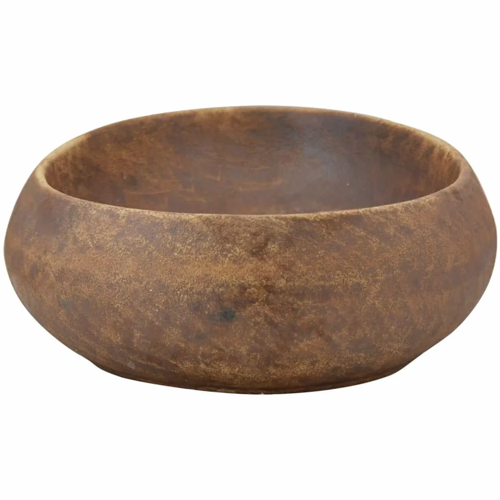 Umywalka nablatowa brązowa owalna z ceramiki 59 x 40 x 15 cm z otworem na kran 4,5 cm do łazienki dla gości, WC