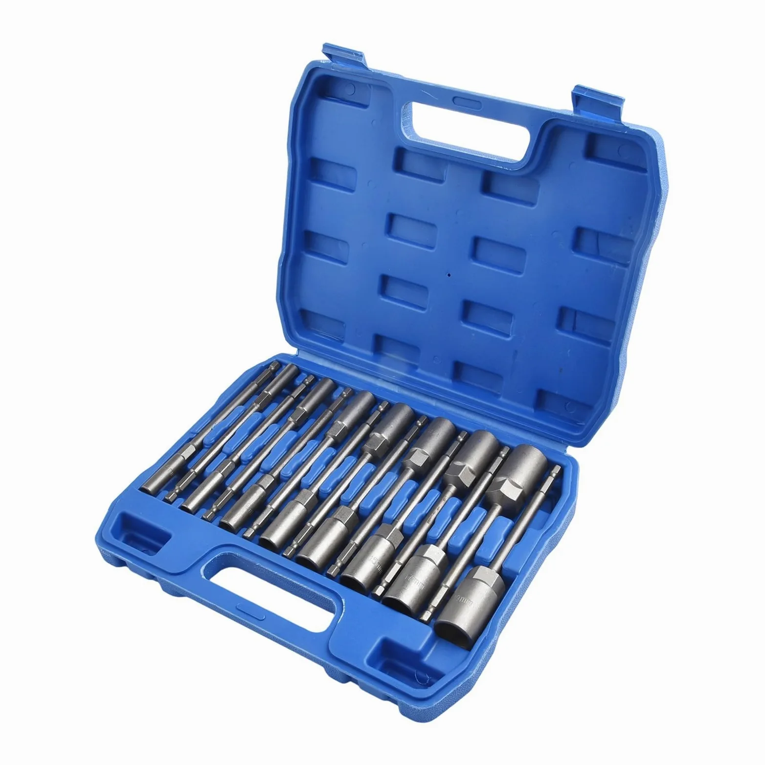 Zestaw kluczy nasadowych, długość 150 mm, 15 sztuk, metryczne tuleje sześciokątne, 5,5 do 19 mm, do elektronarzędzi i śrubokrętów ręcznych