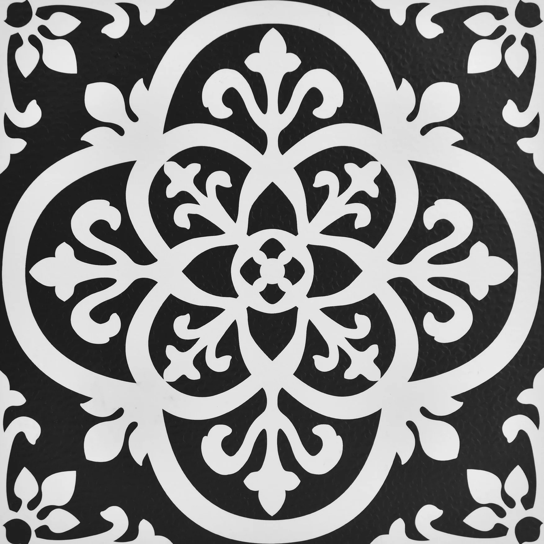 WallPops FP2475 gotyckie płytki podłogowe typu Peel & Stick, czarne, zestaw 10 sztuk, 30,5 x 30,5 cm
