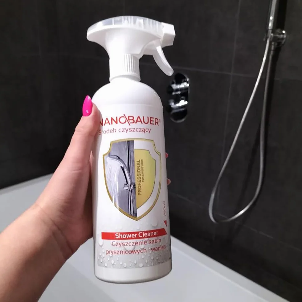 2x Supermocny i skuteczny środek czyszczący do kabin prysznicowych | NANOBAUER Shower Cleaner | Środek czyszczący do kabin prysznicowych do usuwania kamienia | Pojemność 750ml