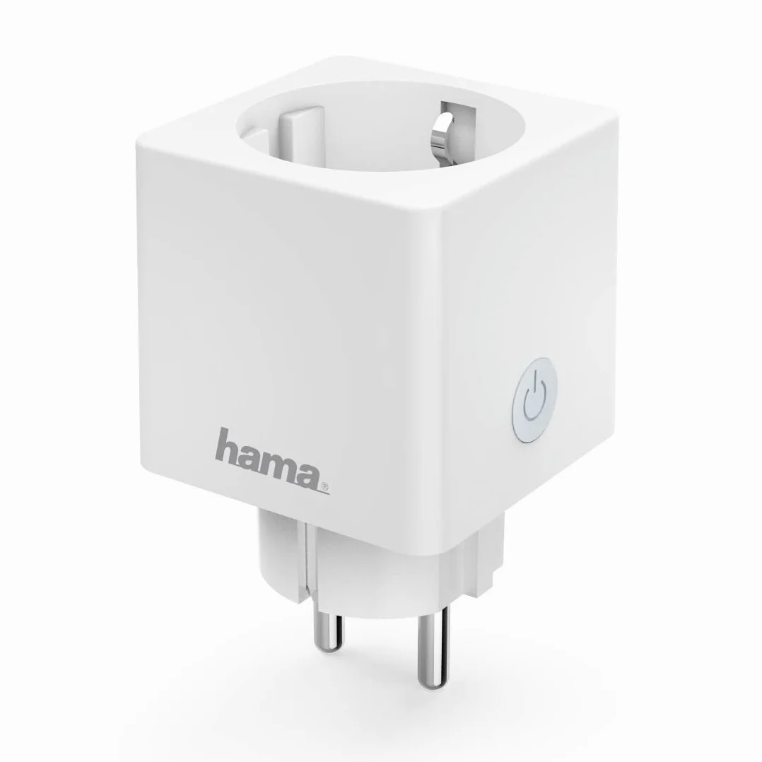 Hama gniazdo sterowane (działa z WiFi, z pomiaremzużycia energii, prąd 16A, 3680W, kompatybilne z Amazon Alexa, Google Assistant, iOS i Android) białe