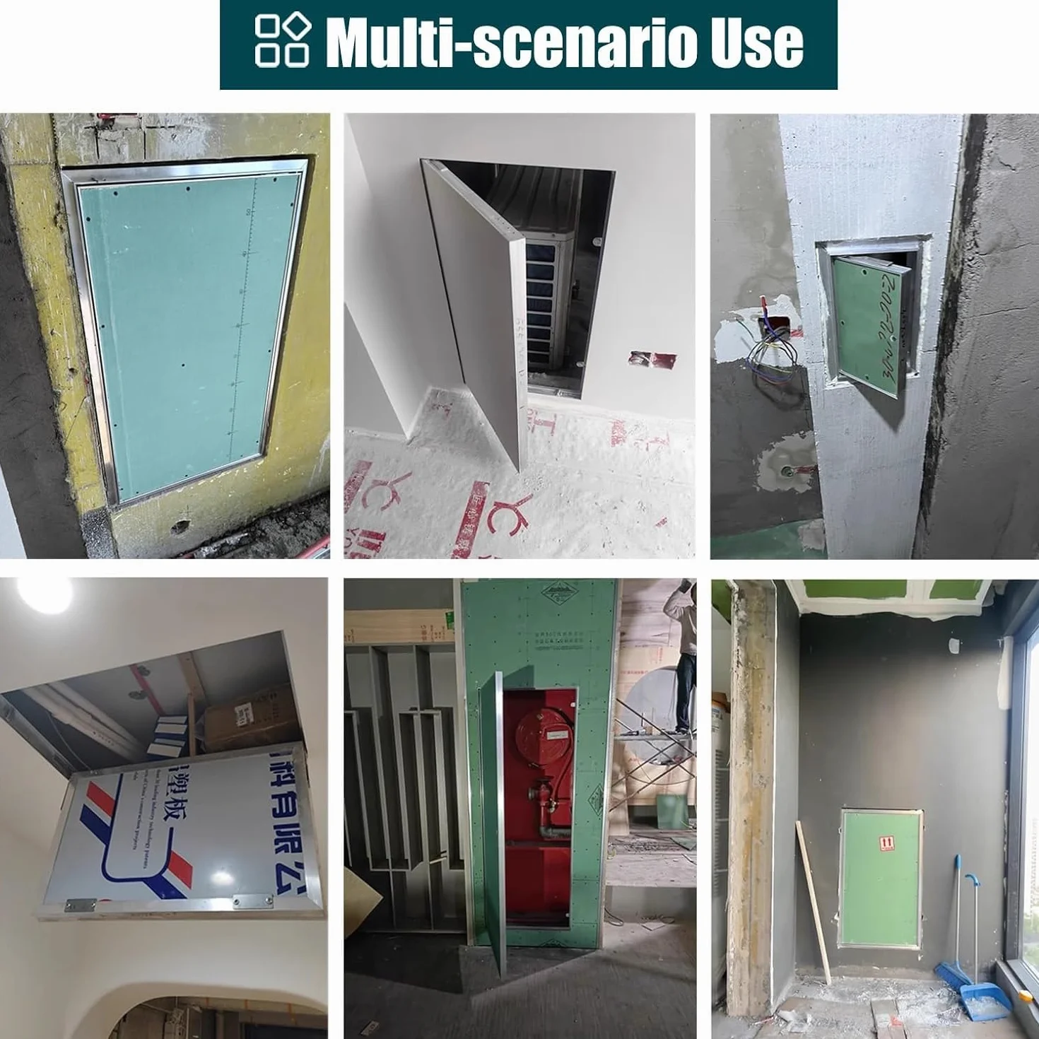 Zdejmowana wykładzina dostępowa Ukryte drzwi wejściowe do płyt gipsowo-kartonowych z aluminiową ramą. Duży panel osłonowy z płyt gipsowo-kartonowych(18x26in (45x65cm))
