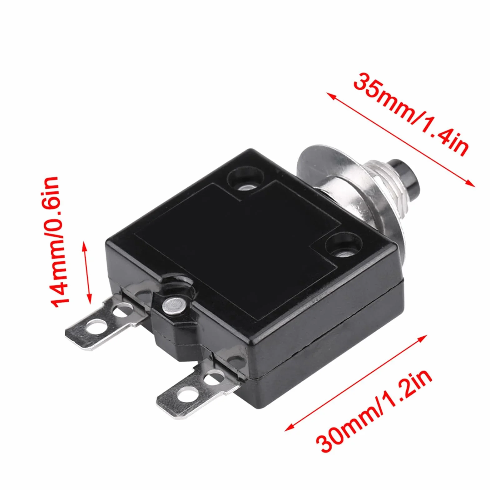 Cocoarm Wyłącznik Automatyczny, Reset Ręczny Termiczne Zabezpieczenie Przed Przeciążeniem 18 A Plastik Metal DC 50 V AC 125 250 V Kompaktowy Projekt Resetowania Wyzwalacza dla Miniładowarki 7600 (18A)