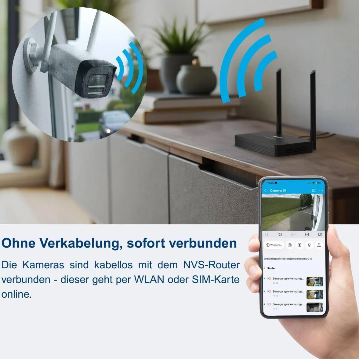 HiLook Zestaw do monitoringu WLAN do użytku na zewnątrz, 2 x 4 MP kamery Bullet, WiFi NVS z gniazdem micro-SD, kompletny zestaw do użytku na zewnątrz, rozpoznawanie ludzi i pojazdu, widoczność w nocy