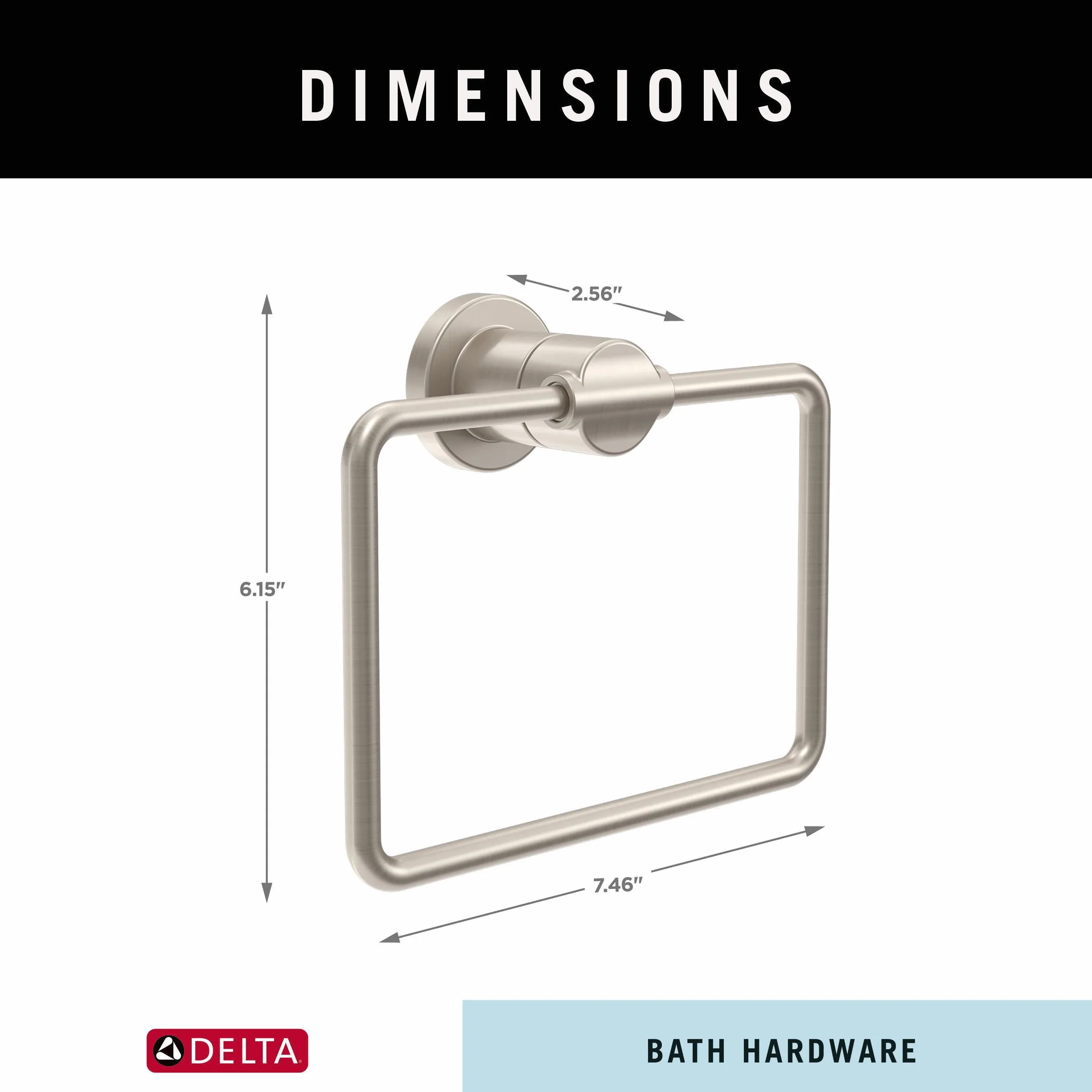 Delta NIC46-DN Nicoli Towel Ring, SpotShield Brushed Nickel