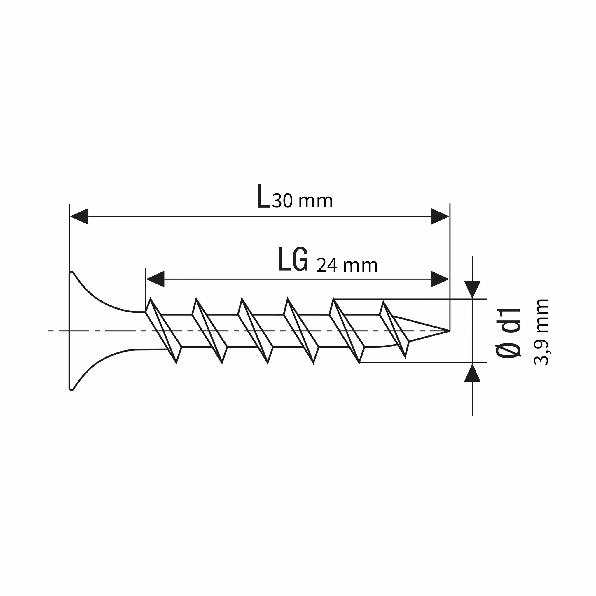 SPAX GIX-B Wkręty do szybkiego montażu 3,9 x 30 mm, gwint gruboziarnisty, 1000 sztuk, łeb trąbki, z rowkiem krzyżowym H2, śruby do suchej zabudowy do drewnianych podkonstrukcji – 1891170390305