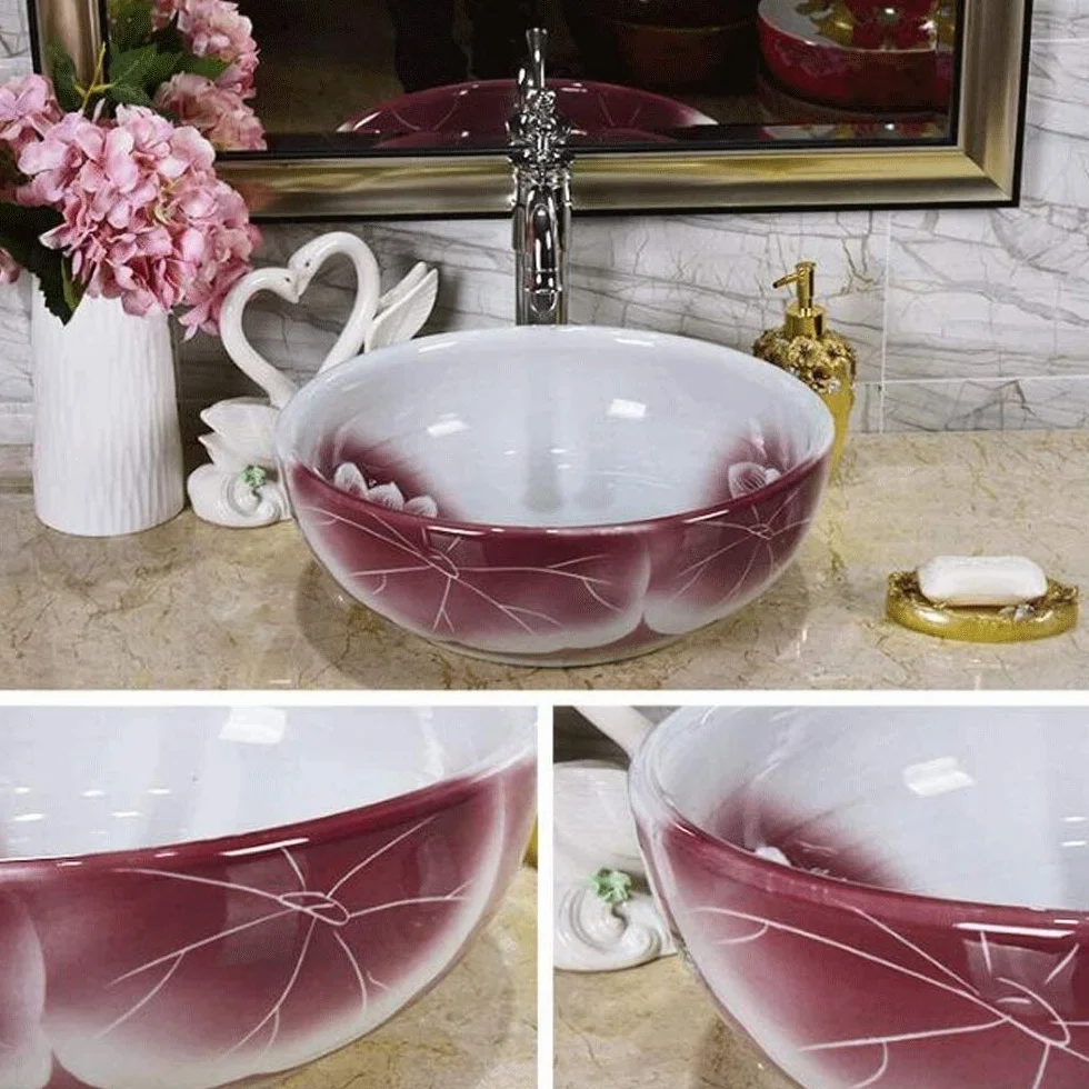 Szafka Pod Umywalkę Z Umywalką, Umywalka Łazienkowa, Umywalka Nablatowa, 15-Calowa Ceramiczna Umywalka Łazienkowa, Okrągła, Biała, Umywalka Nablatowa Do Łazienki, Hotelu, Domu