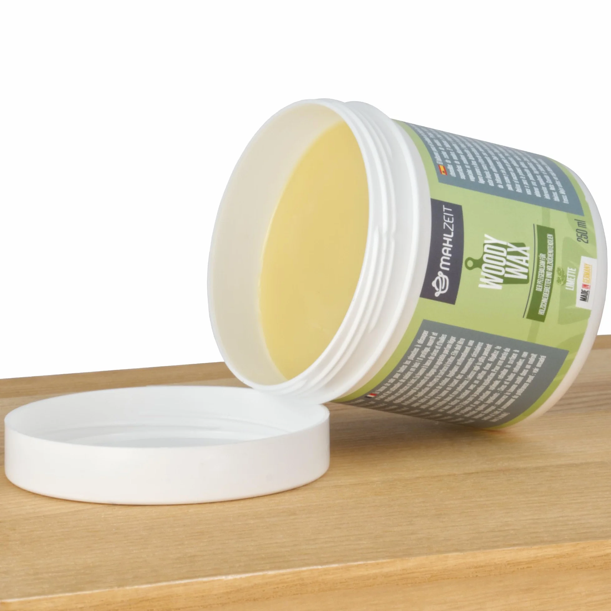 Mahlzeit WOODY WAX wosk do pielęgnacji drewna z wosku pszczelego do krojenia | 250 ml | 100% naturalny | wosk do drewna do desek do krojenia, blatów roboczych, pomocnik kuchenny | balsam do drewna do