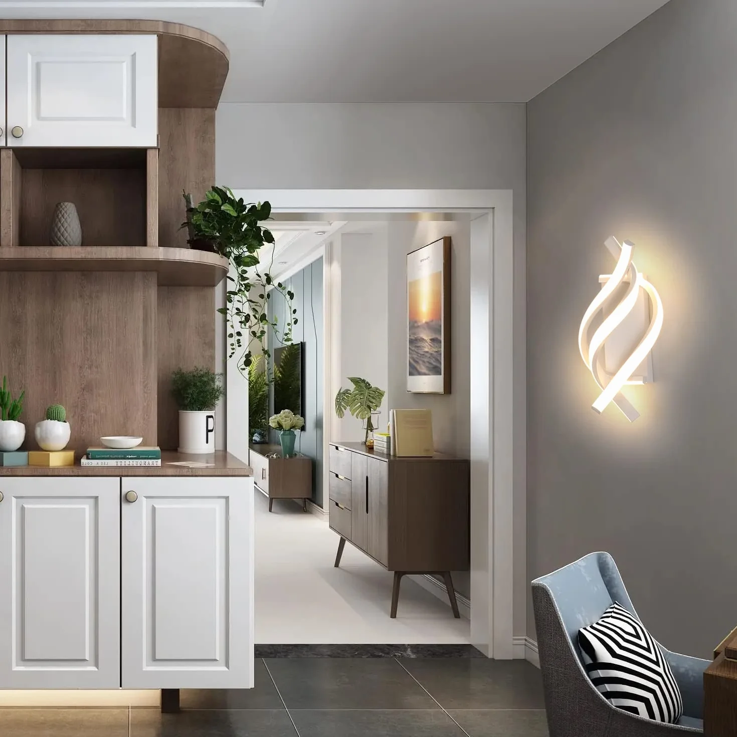 Comely Kinkiet LED 22W Nowoczesna Lampa Ścienna Akryl 2500LM