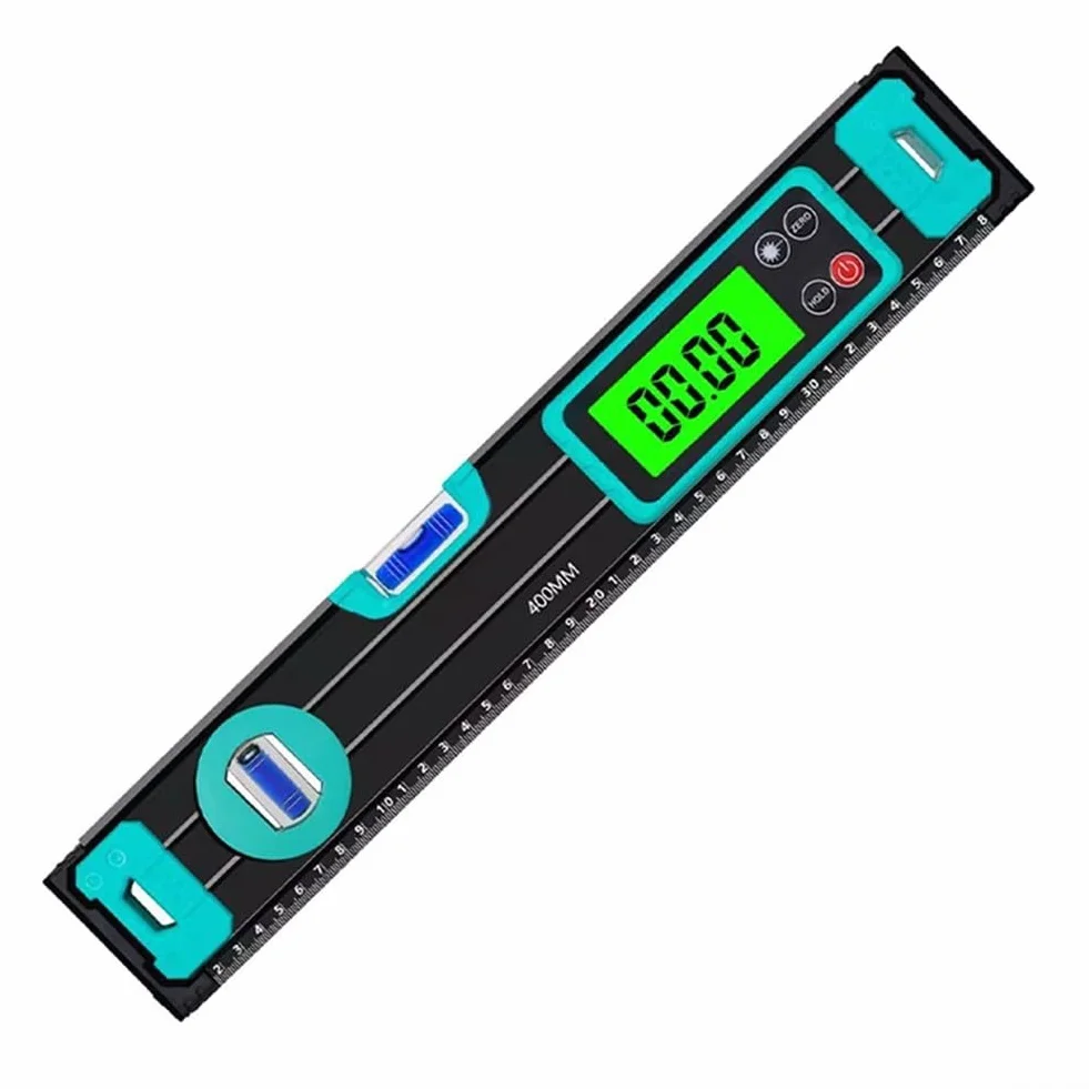 Elektroniczna poziomica, 300 mm, wysoka precyzja ±0,05°, cyfrowy kątomierz, magnetyczny, ładowanie USB-C, dla stolarzy DIY (400 mm)