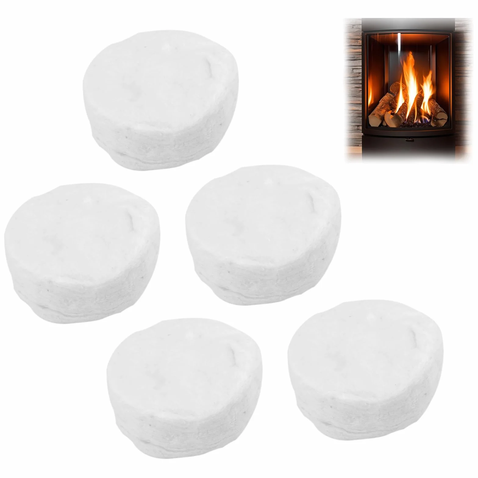 5 szt. Gąbka ceramiczna do kominka bioetanolowego, akcesoria ceramiczne do bioetanolu, kominek na stół wewnętrzny, kominek na bioetanol, wełna szklana, 8,6 x 8,6 x 2,8 cm