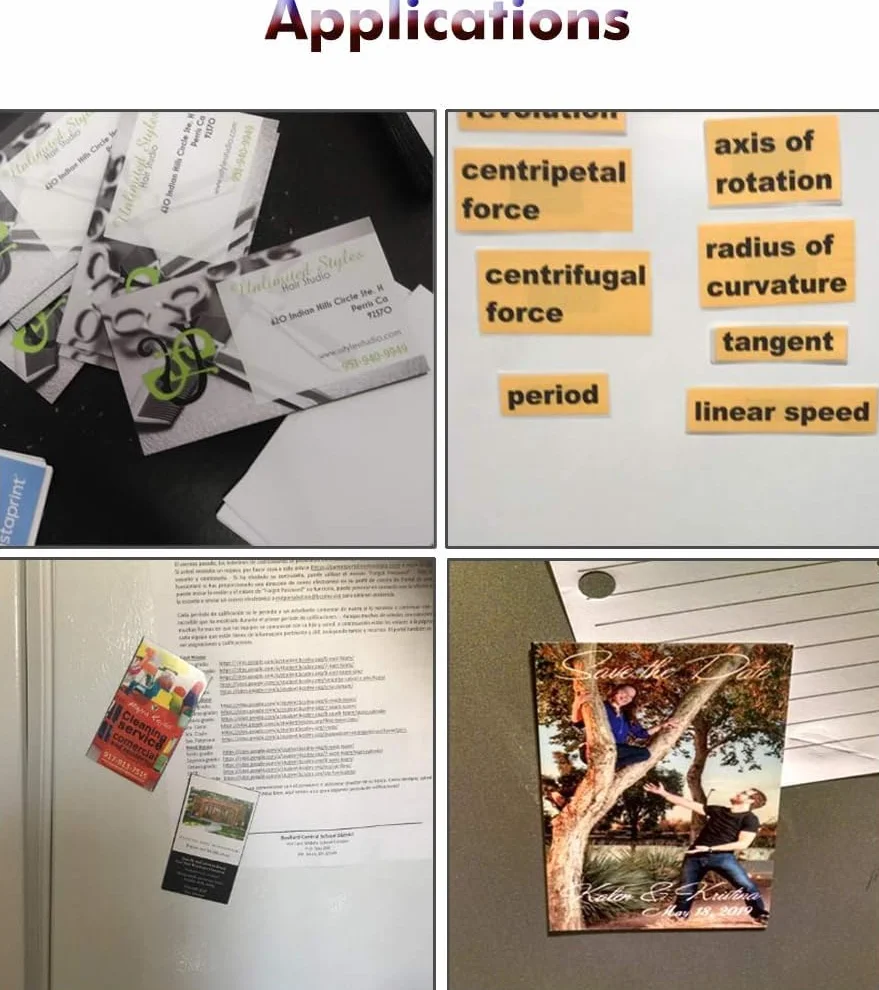 LLPT Klej do arkuszy magnetycznych, elastyczny arkusz magnetyczny na lodówkę, samoprzylepny papier magnetyczny, do zdjęć, obrazów, edukacji, rękodzieła, znaków (MSA465), 5 sztuk, 10 cm x 15 cm