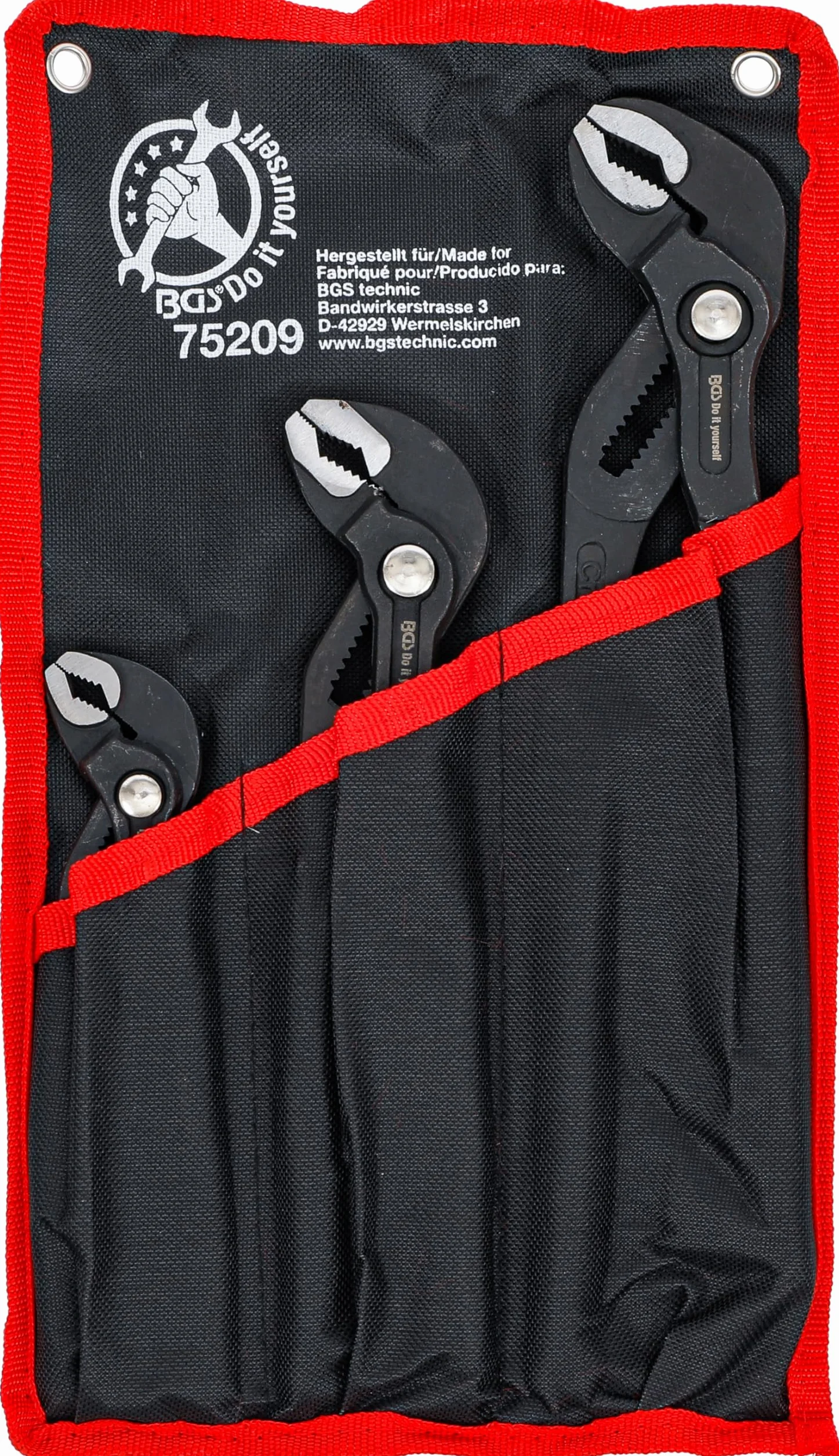 BGS Zestaw szczypiec do pompy płynu chłodzącego 175/240/300 mm 3 szt.