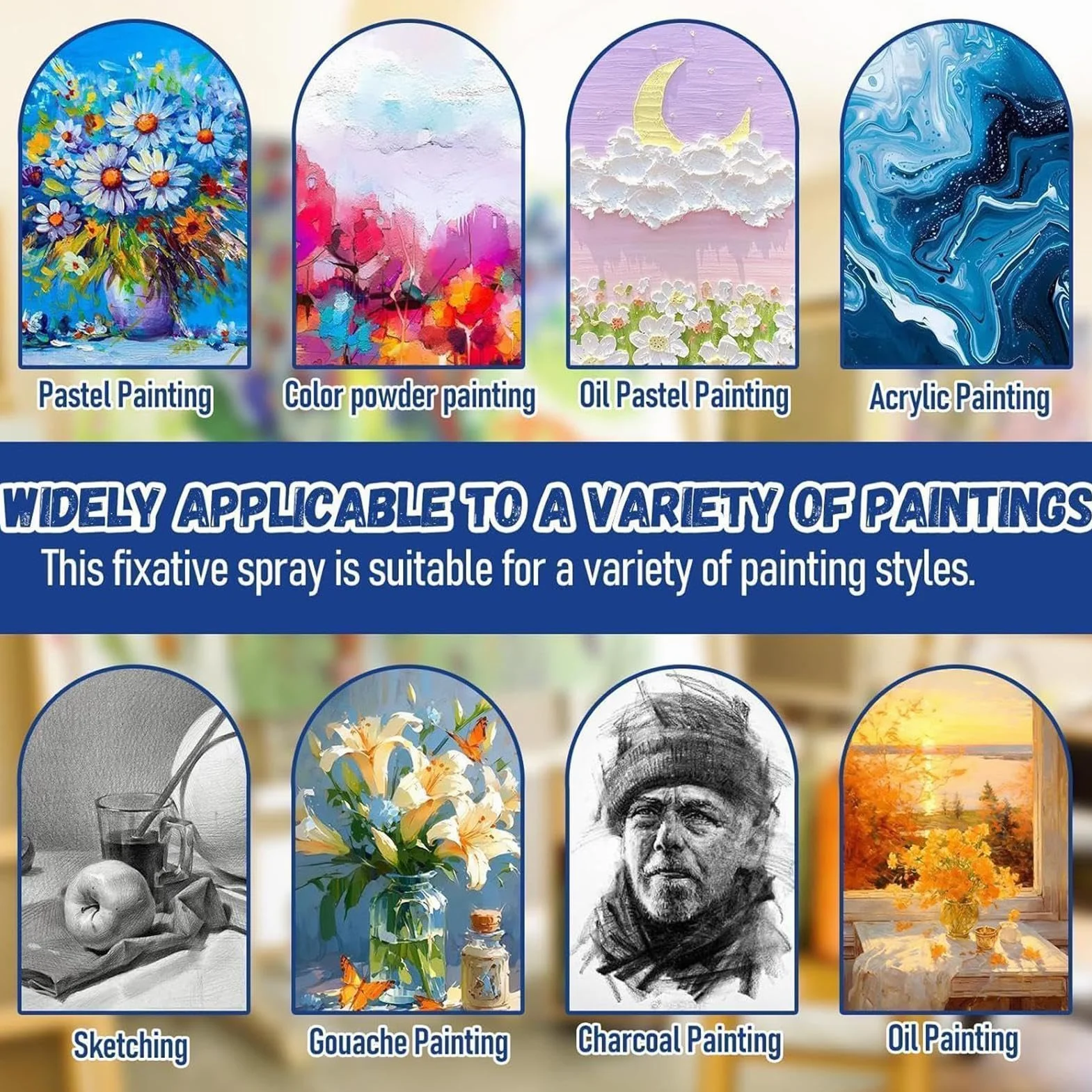 Fixative Spray - Lakier 120ml | Fixative do Rysunków Ołówkiem - do Malowania Rękodzieła Sztuki Tapet Akryli Gwaszu Węgla Olejów