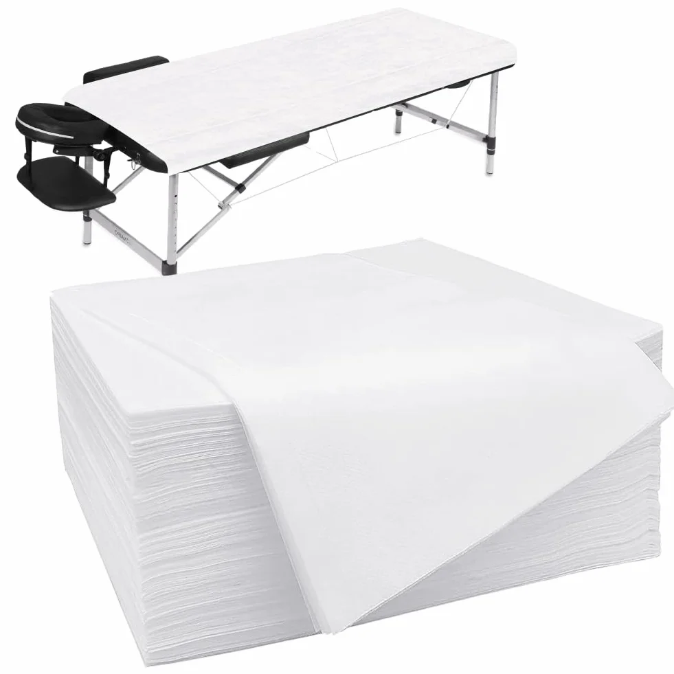 Jednorazowe prześcieradła z gumką 80x180 cm biała włóknina do masażu spa