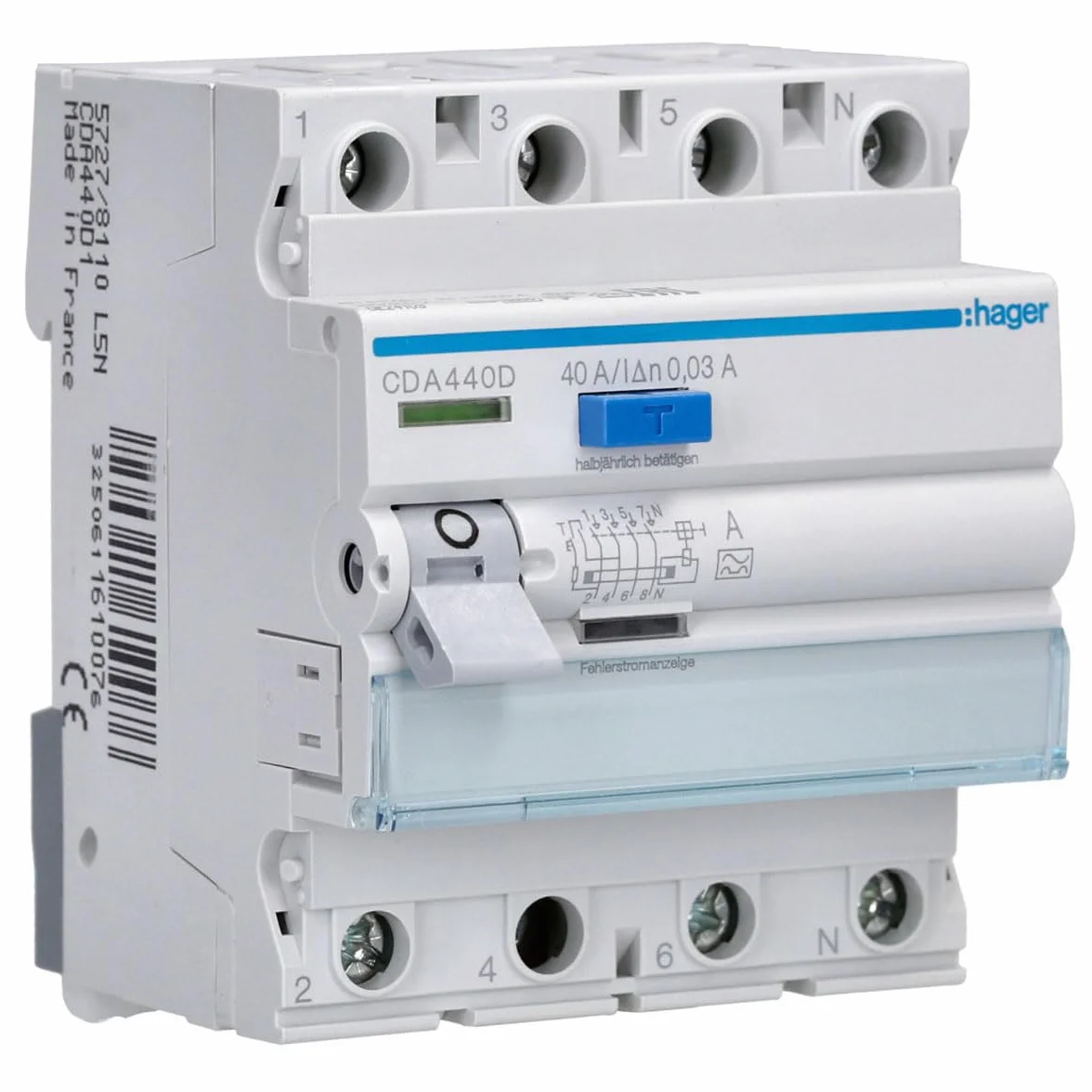 Hager CDA440D RCD 4P 40 A typ a 30 mA 6 kA